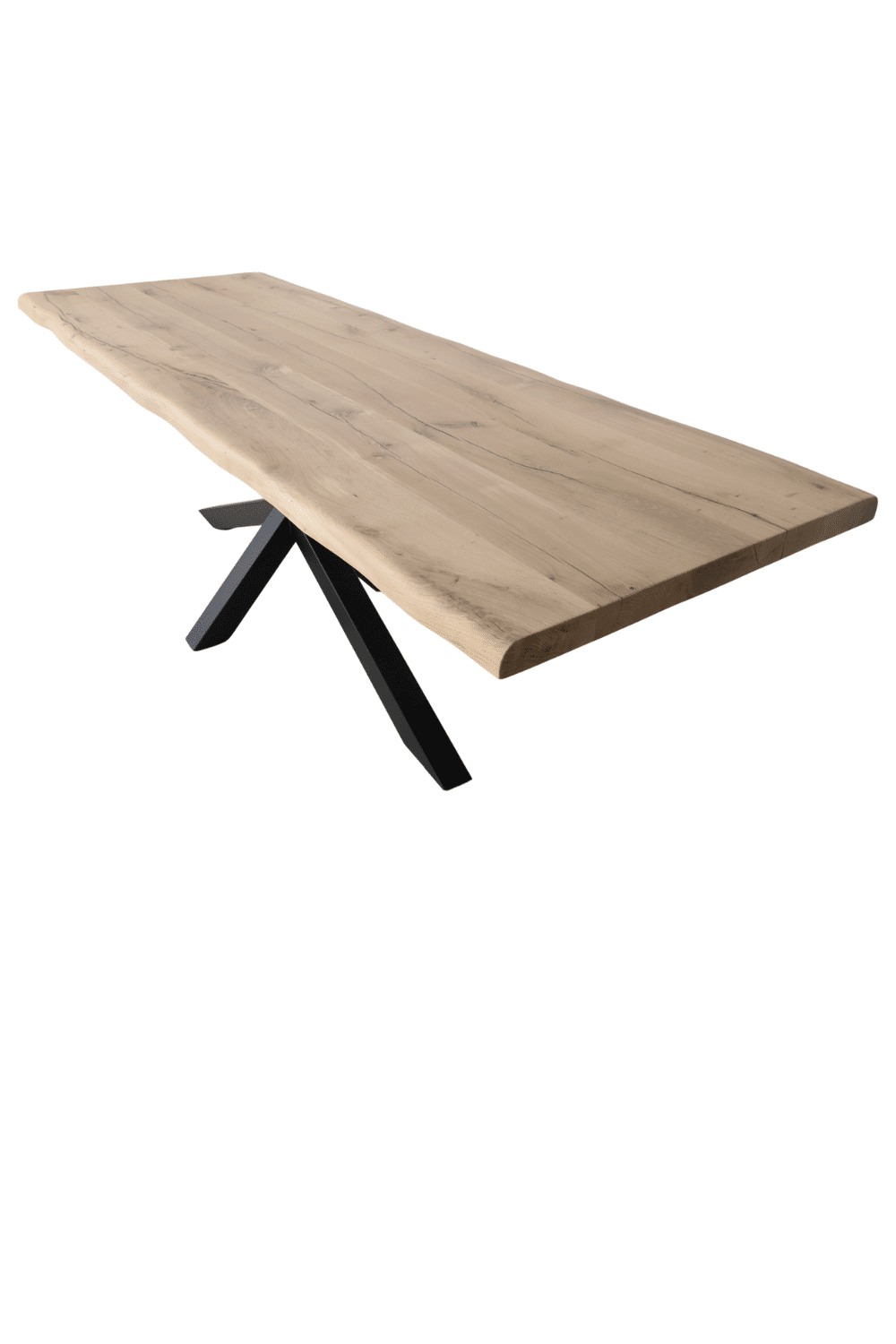 Eiken houten tafel 270 cm met metalen matrix poot