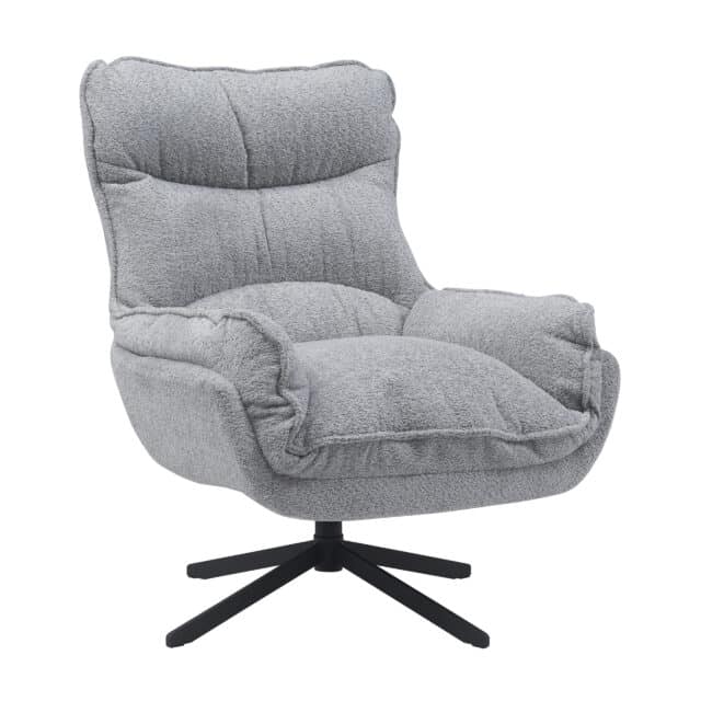 Fauteuil Vera licht grijs draaibaar en super comfortabel