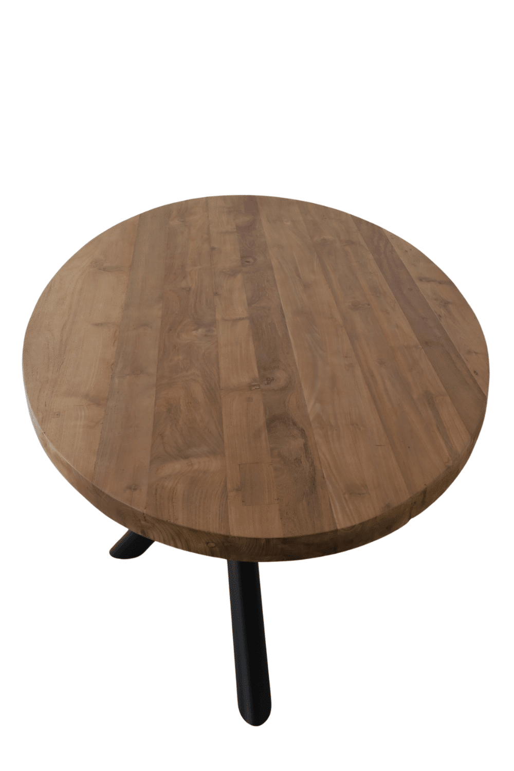 teak houten Ovale eettafel 200x 100cm met matrixpoot ronde buis