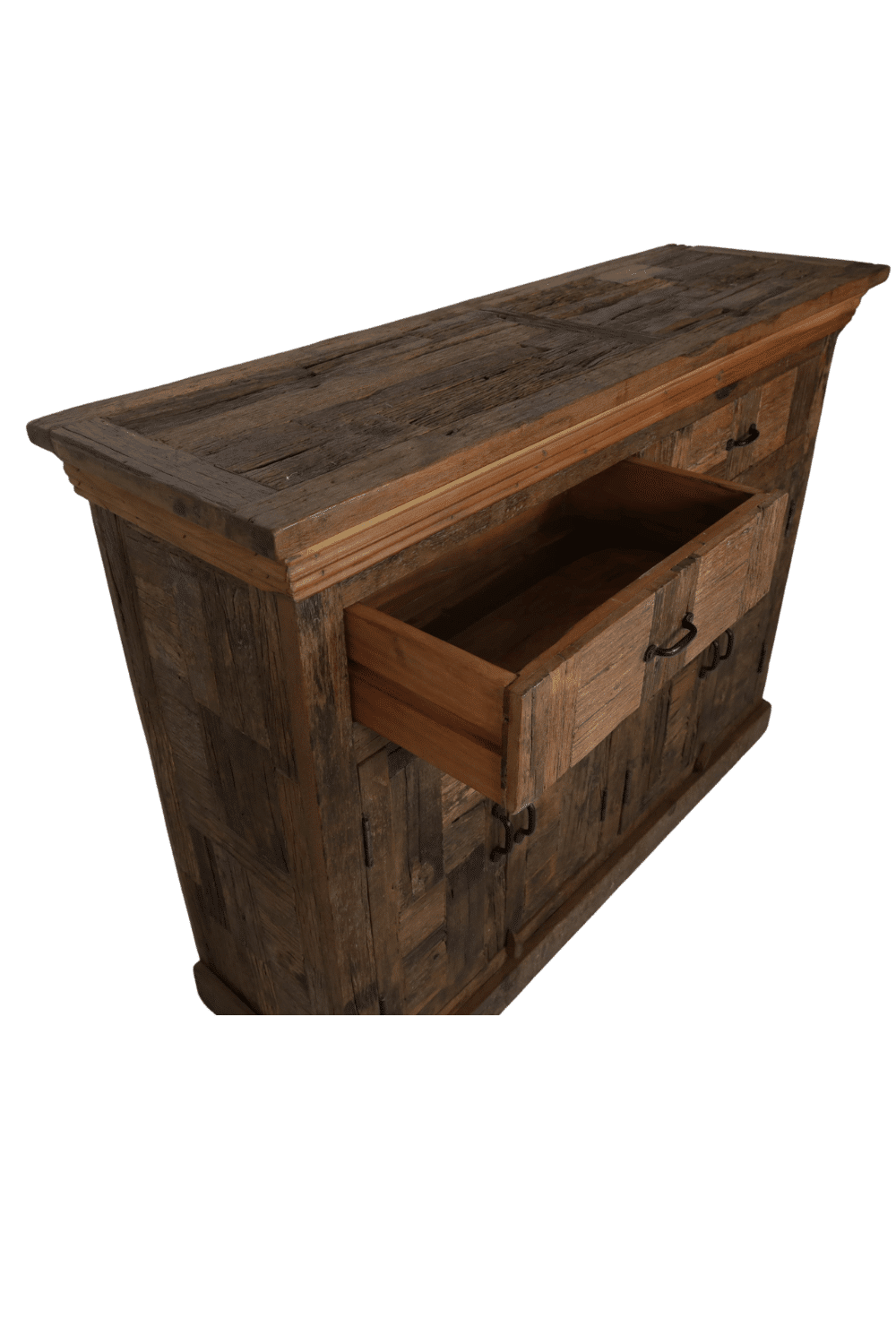 stoer grof houten dressoir 120x40x90 cm