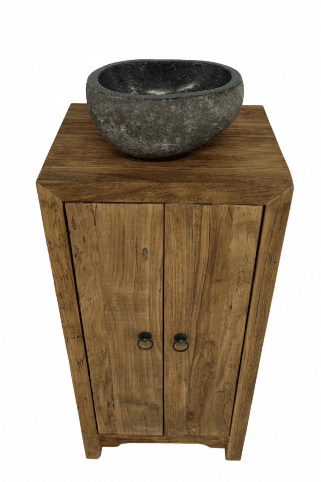 Teak houten landelijk toiletkastje Joy 40x30x85 cm