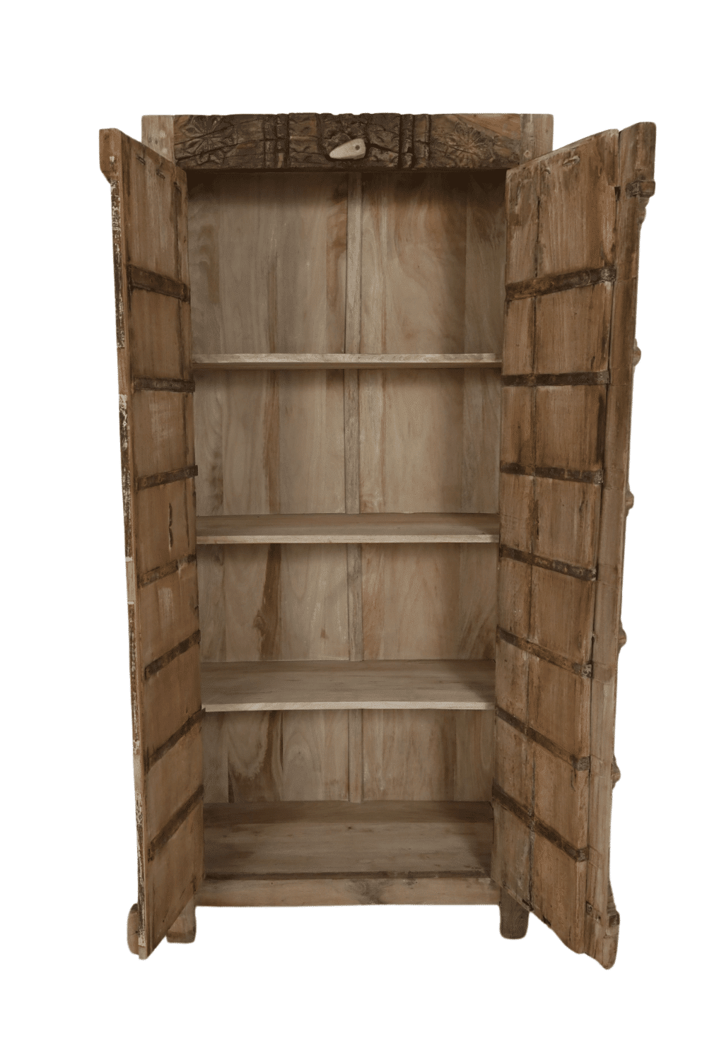 oude Indiase kast met oude deuren 75x40x162 cm