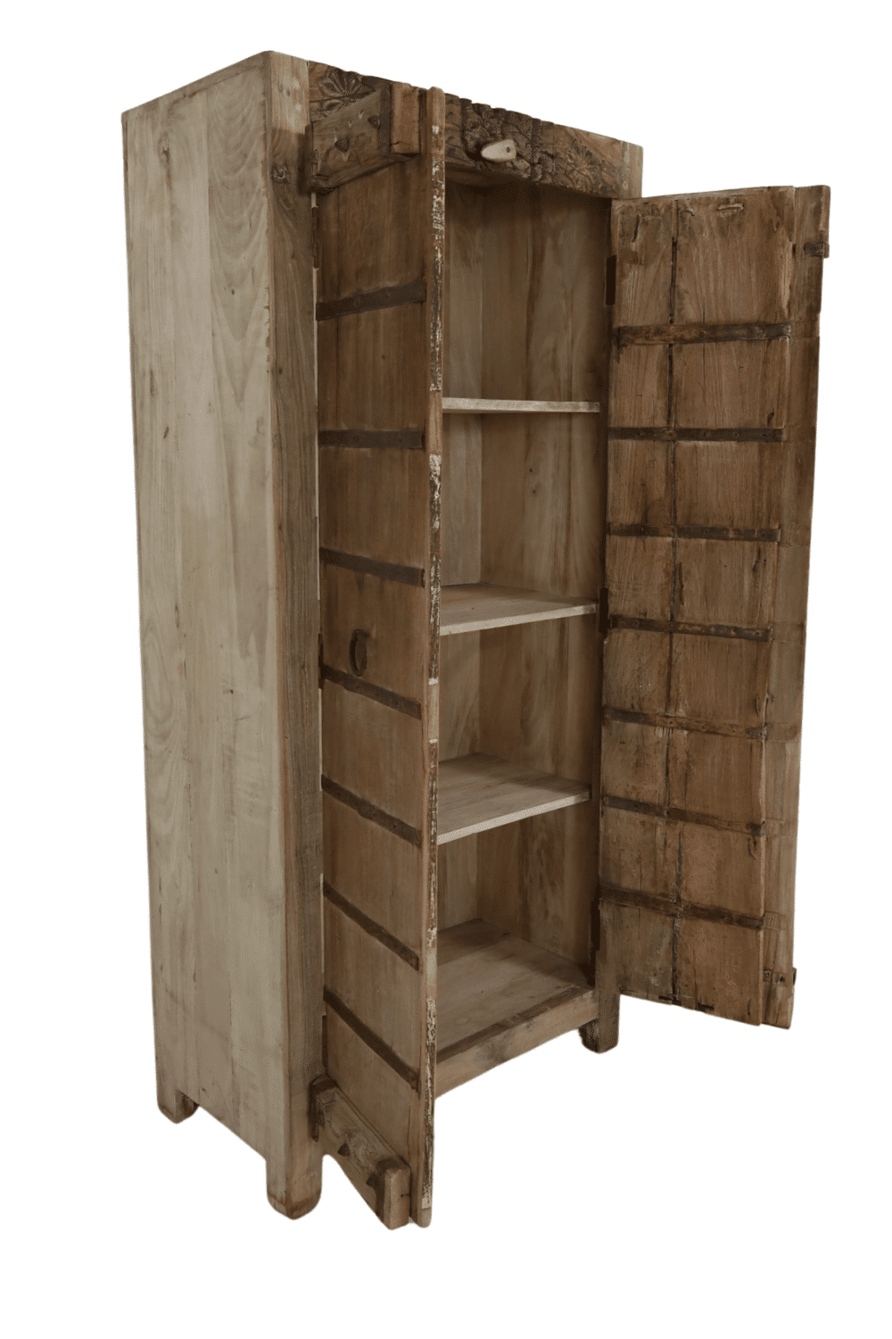 oude Indiase kast met oude deuren 75x40x162 cm