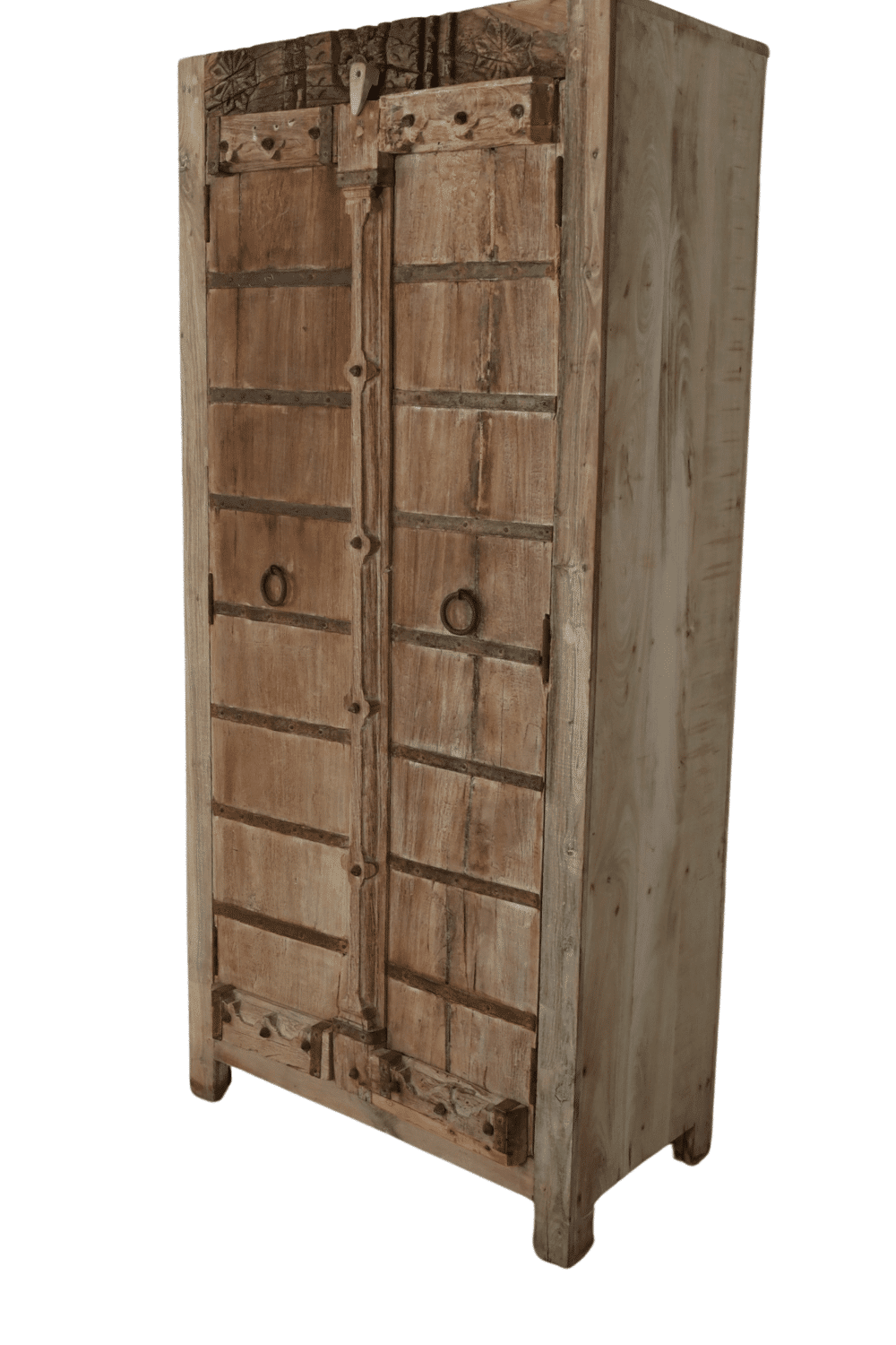 oude Indiase kast met oude deuren 75x40x162 cm