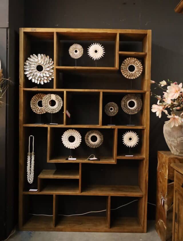 Vakkenkast roomdivider 140 cm teak hout