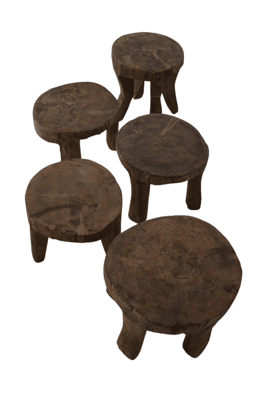 oud houten bijzettafel 35x35x30 cm