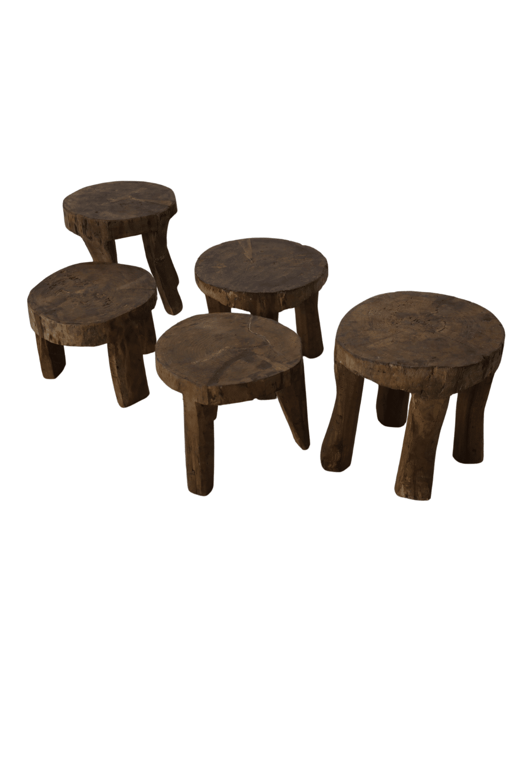 oud houten bijzettafel 30x30x35 cm