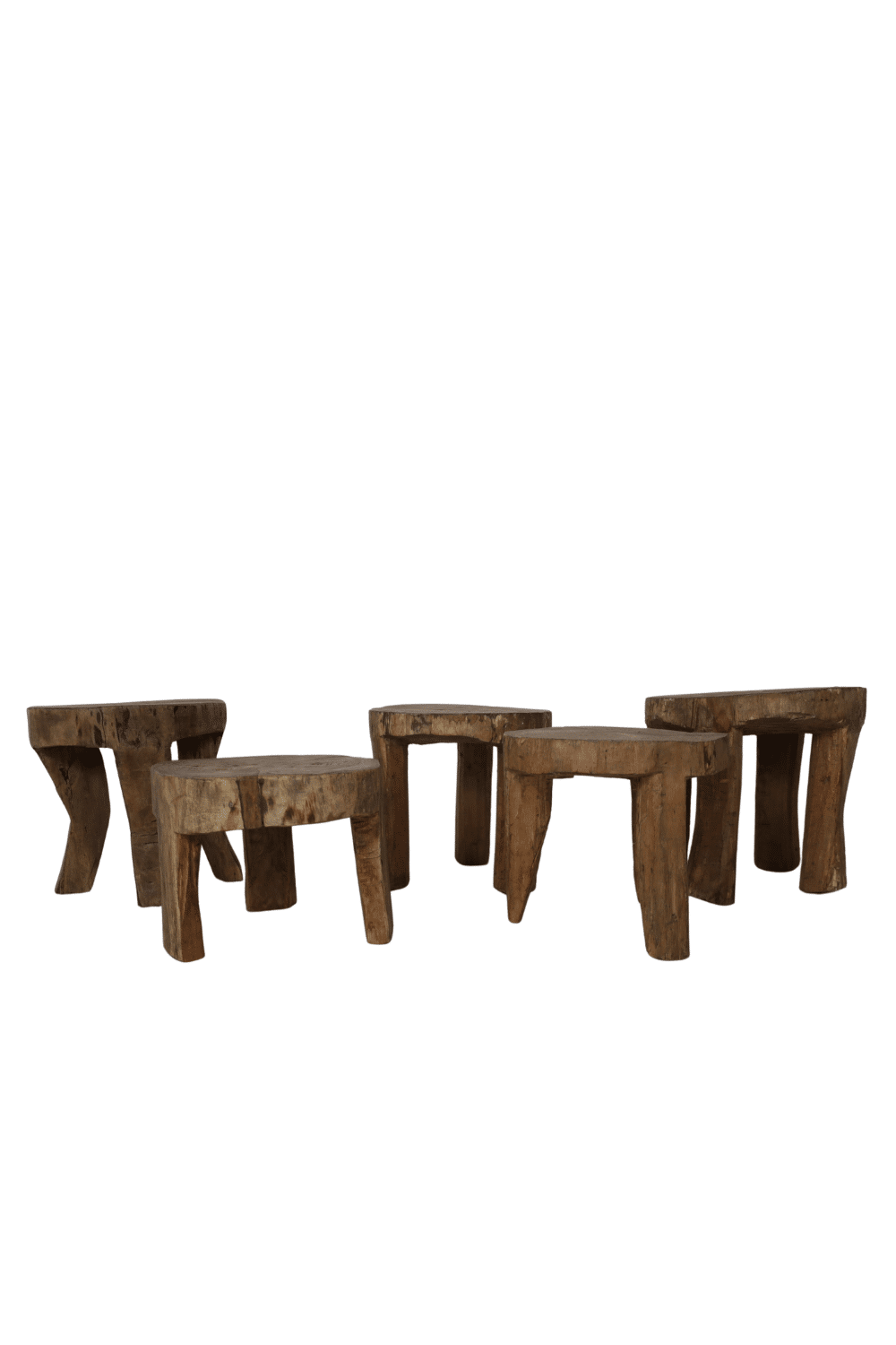 oud houten bijzettafel 35x35x30 cm