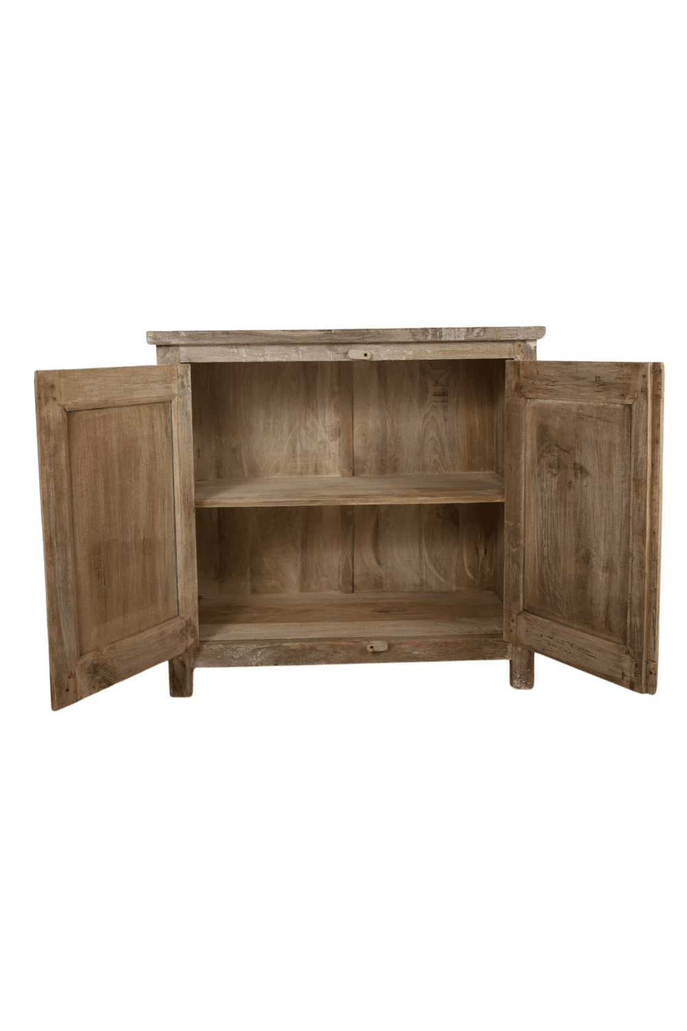 oud Indiase kastje beige oud uniek houtsnijwerk 93x41x87 cm