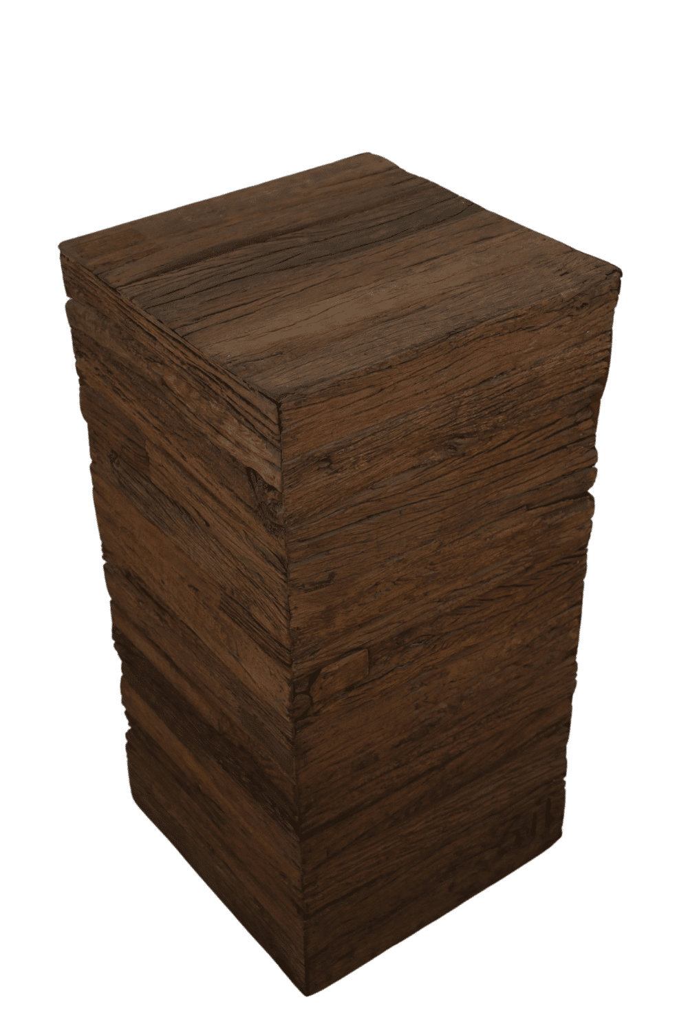 ruw stoere grove houten pilaar zuil 40x40x80 cm