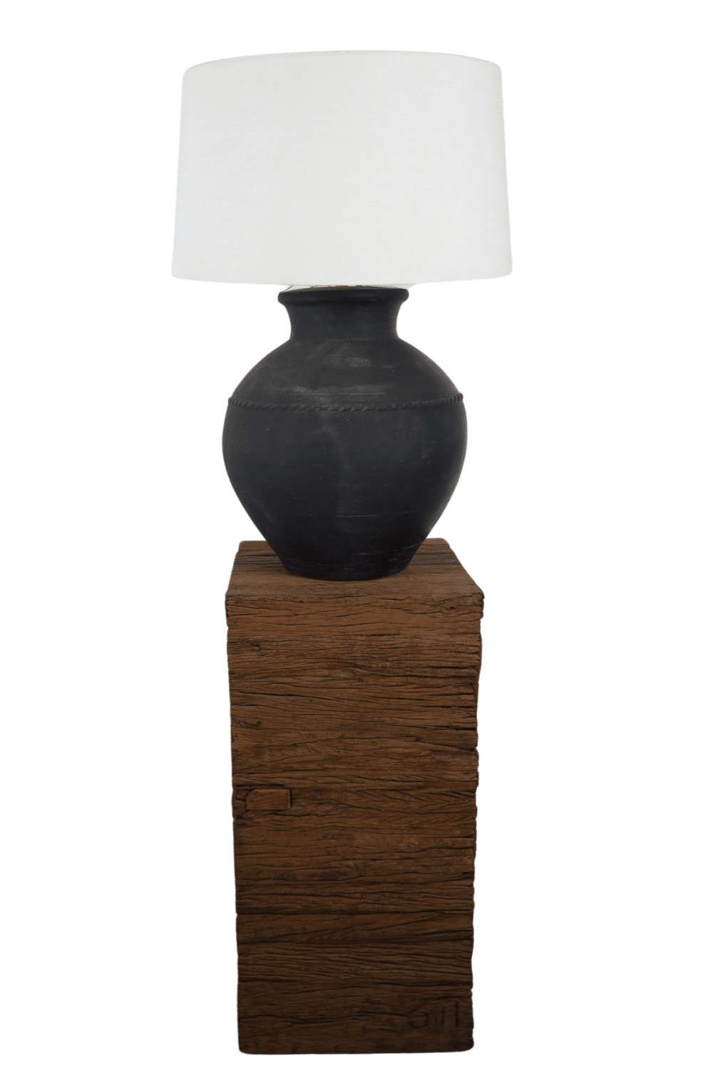 ruw stoere grove houten pilaar zuil 40x40x80 cm