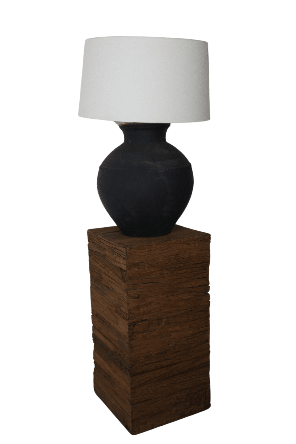 ruw stoere grove houten pilaar zuil 40x40x80 cm
