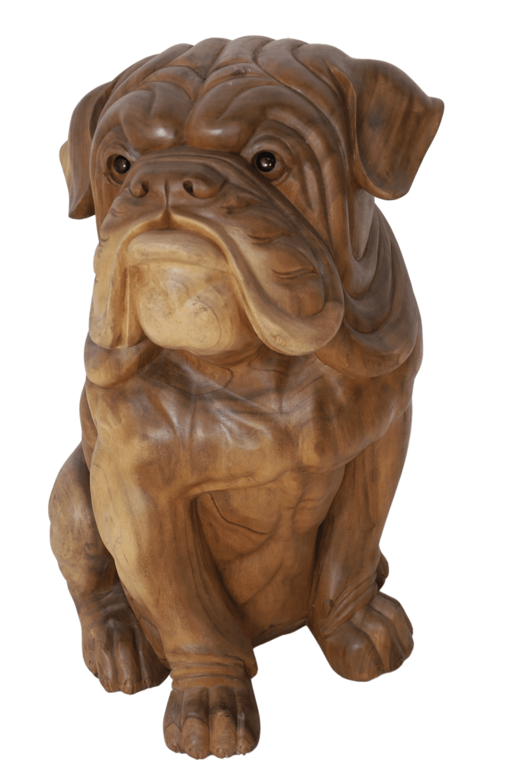 Grote houten bulldog 50x50x82 cm
