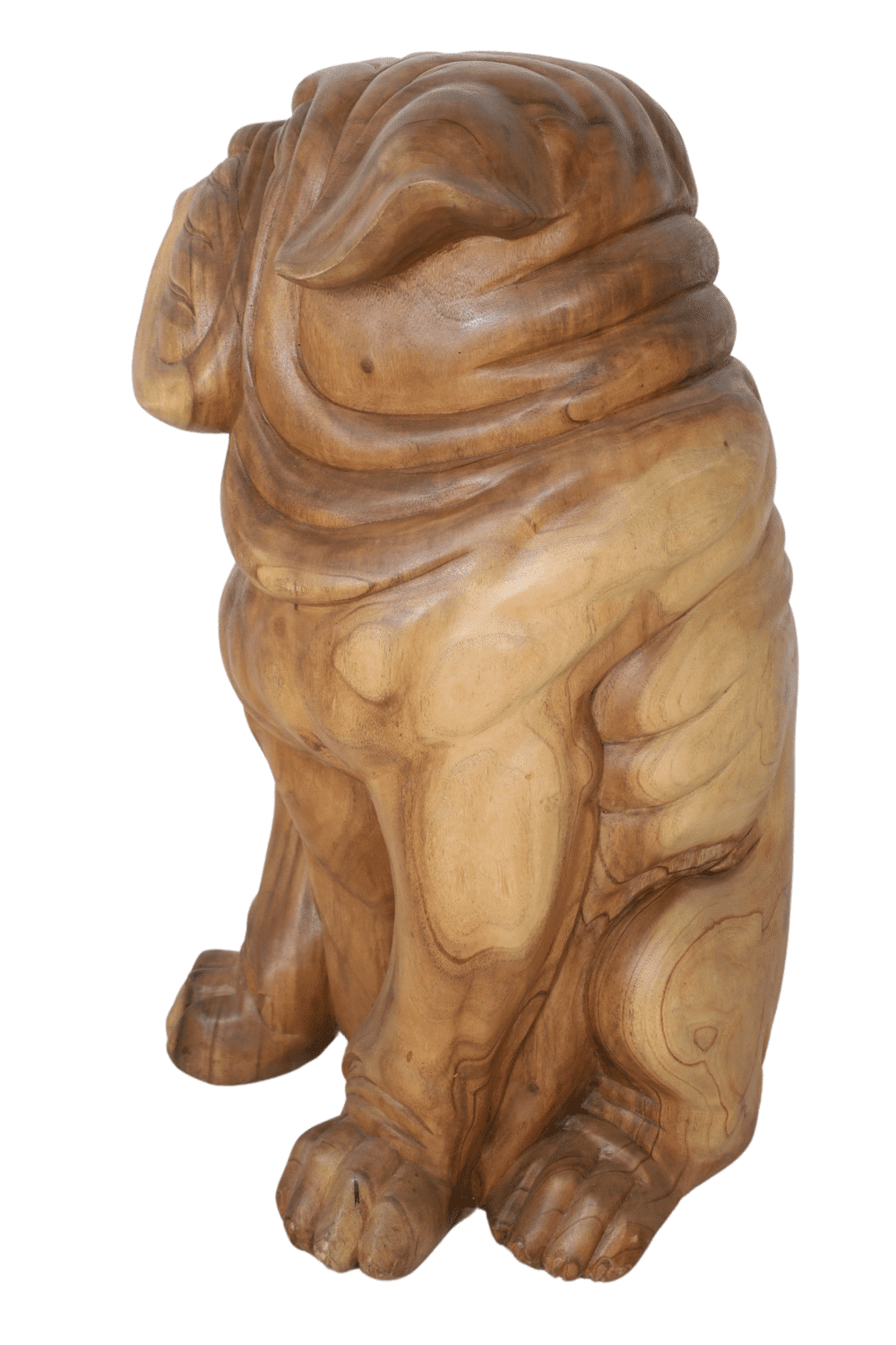 Grote houten bulldog 50x50x82 cm