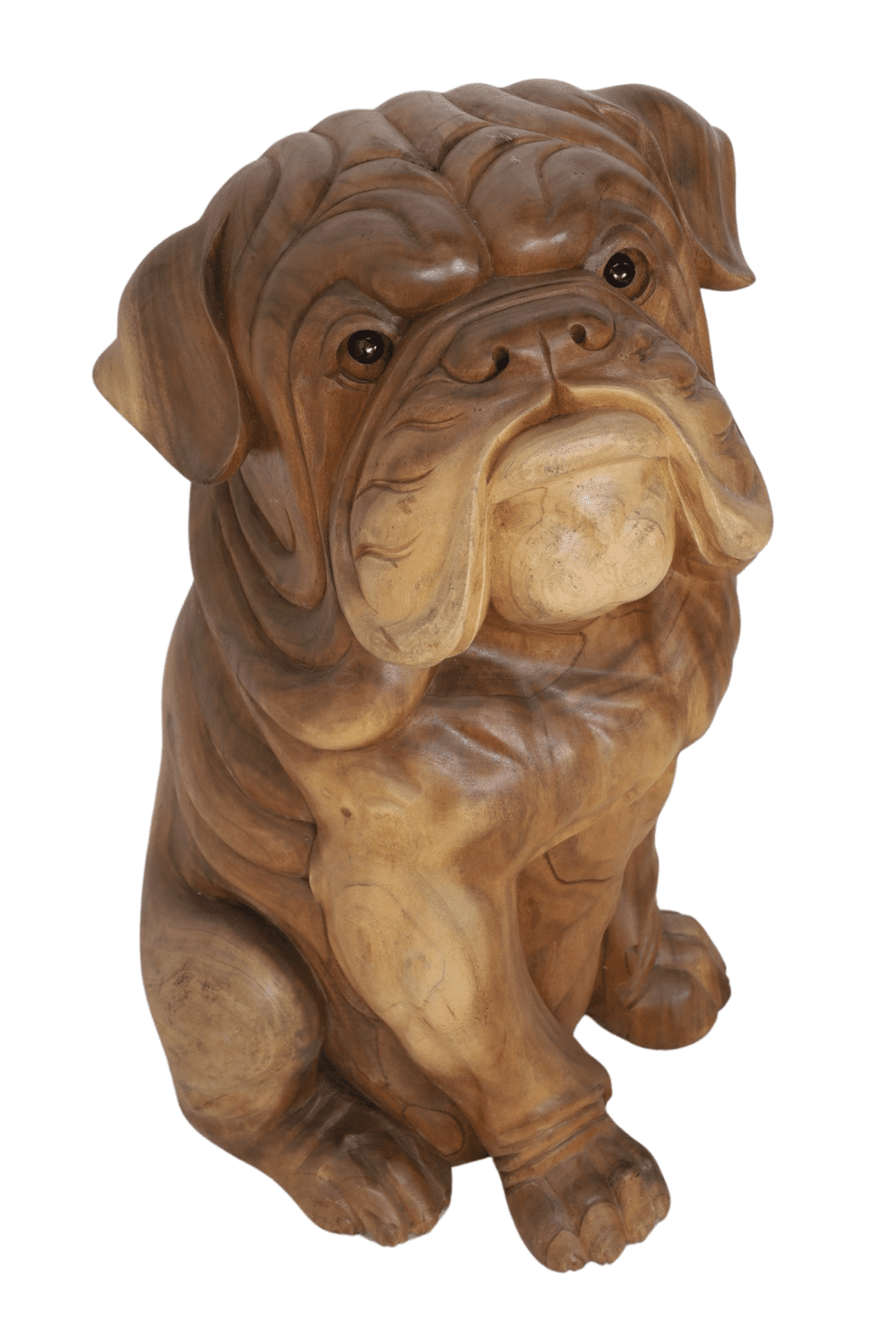 Grote houten bulldog 50x50x82 cm