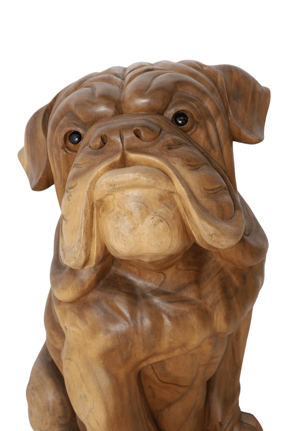 Grote houten bulldog 50x50x82 cm