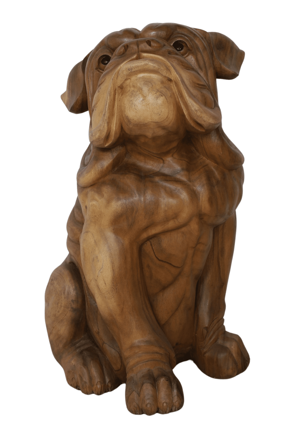 Grote houten bulldog 50x50x82 cm