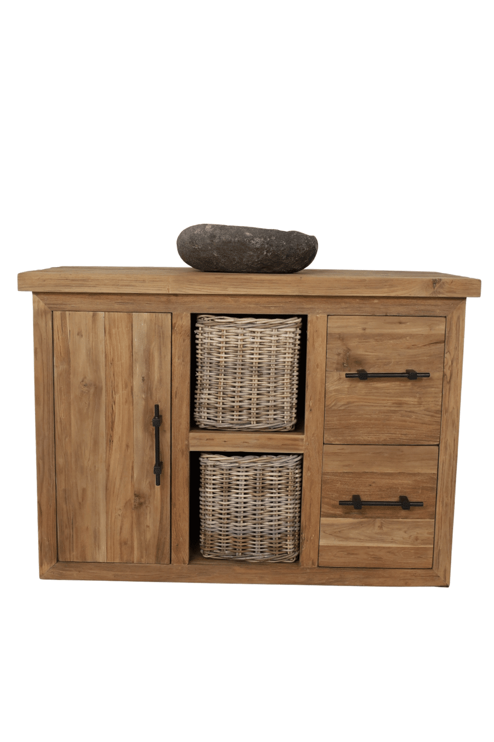 landelijke teak houten badkamermeubel 120 cm