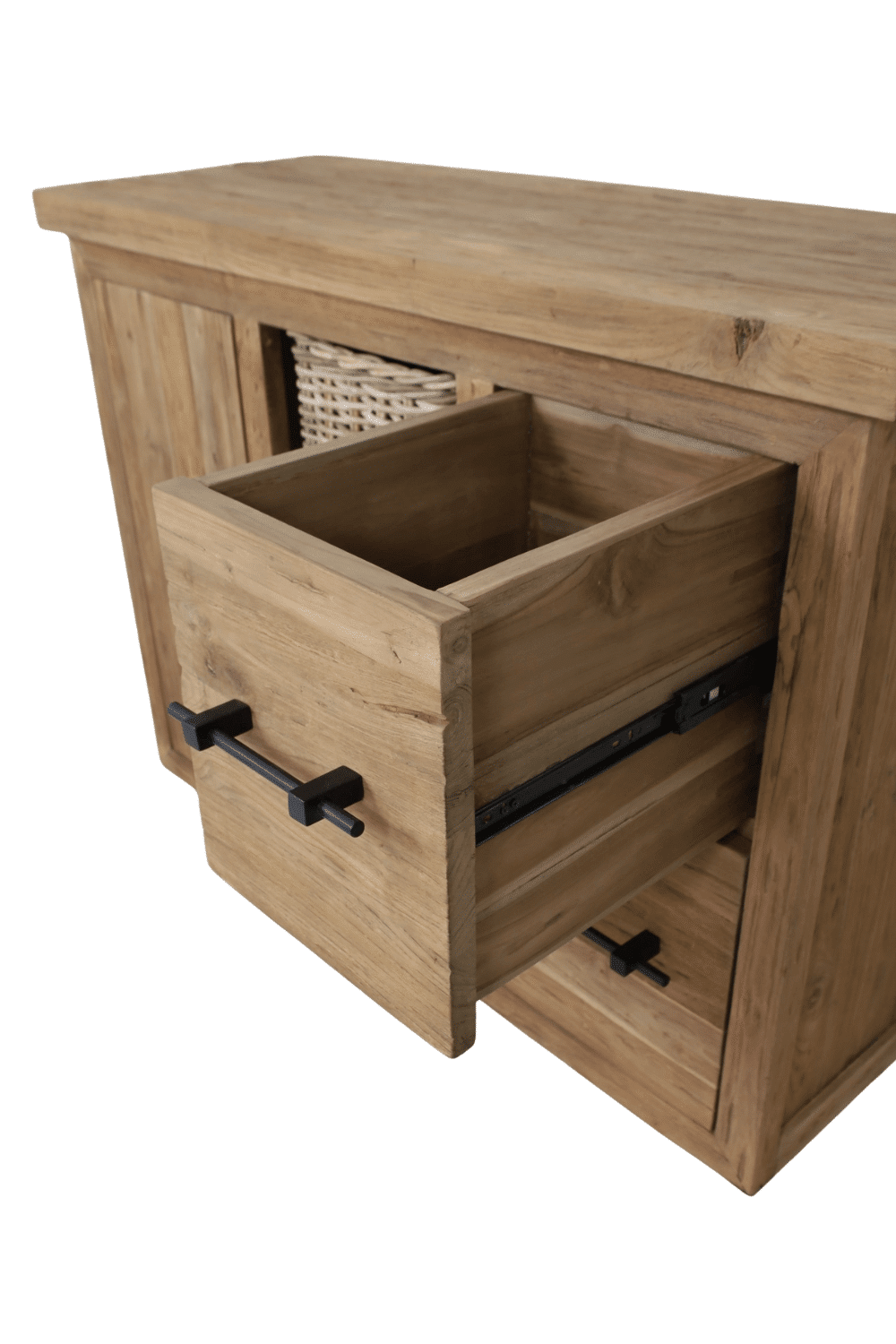 landelijke teak houten badkamermeubel 120 cm