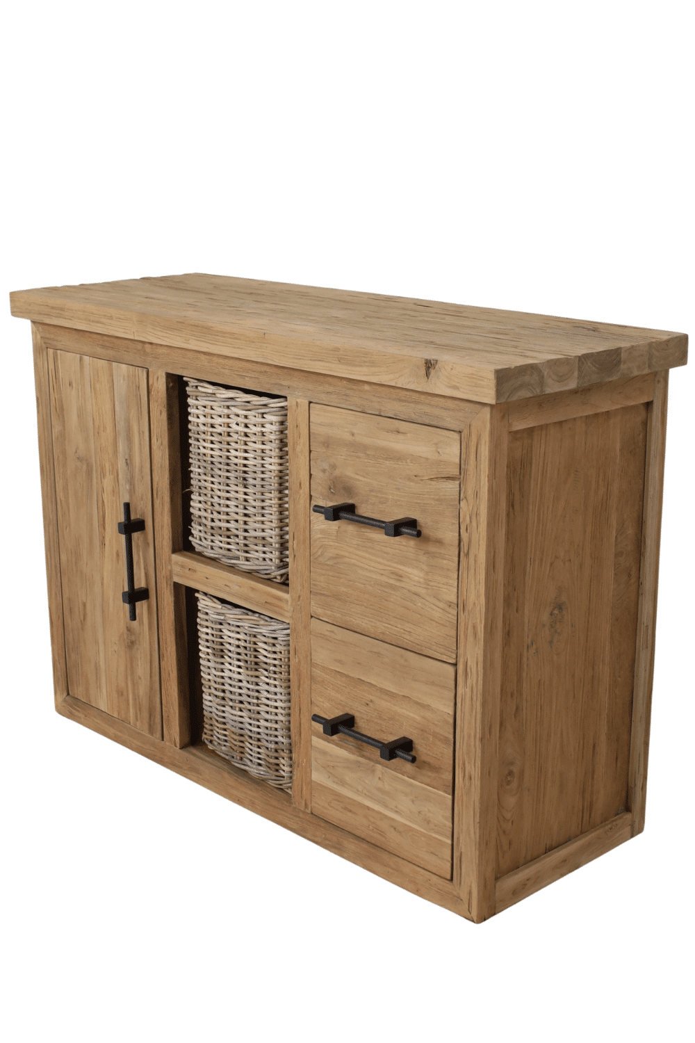 landelijke teak houten badkamermeubel 120 cm