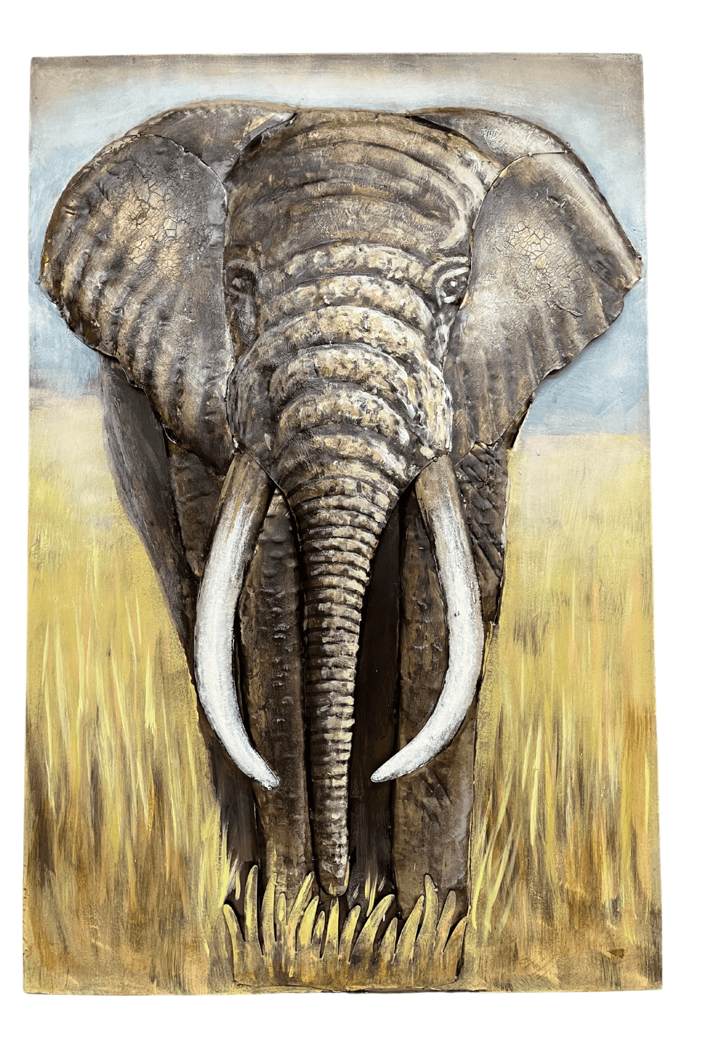Olifanten schilderij van metaal 80x120 cm