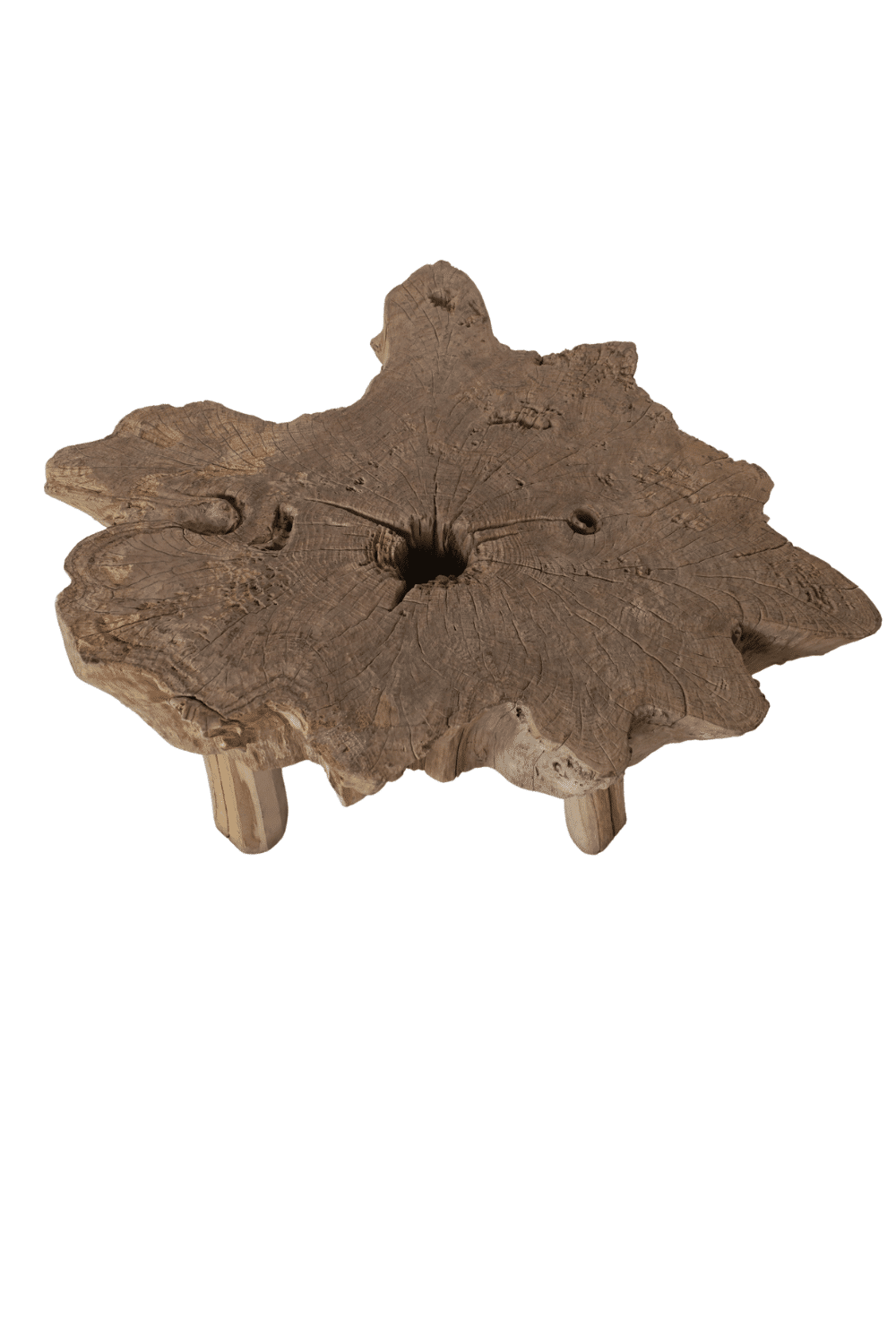 salontafel natuurlijke vorm oud hout