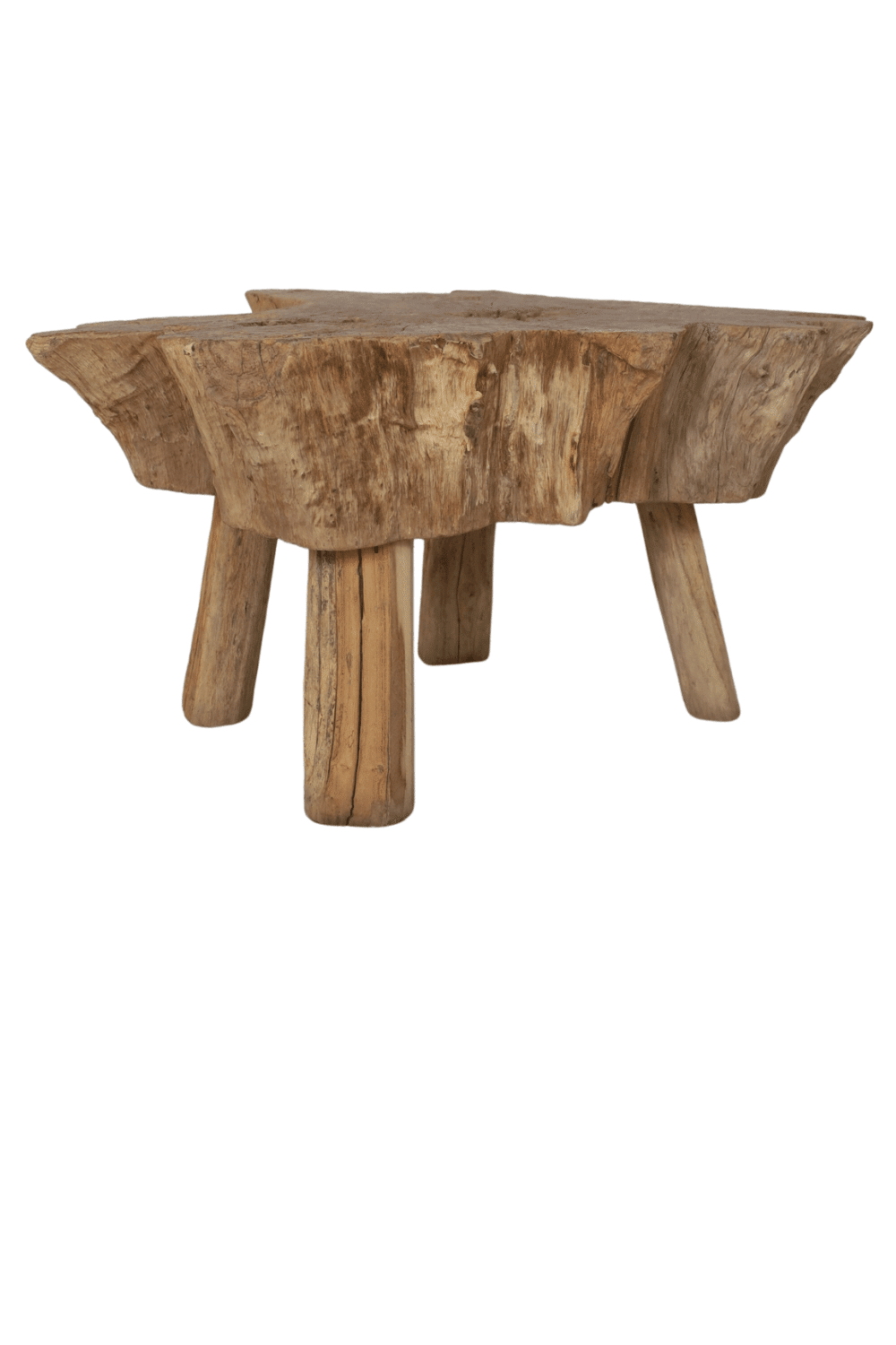 salontafel natuurlijke vorm oud hout teak hout olm oude salontafel