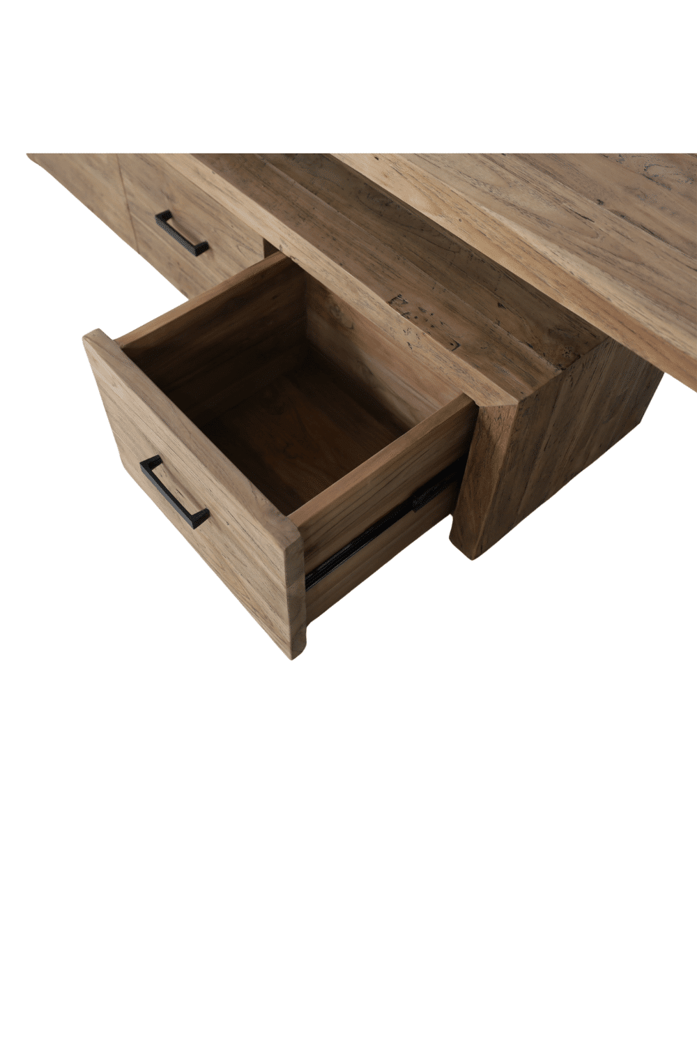 teak houten tv meubel lade blok met plak is uitschuifbaar industrieel