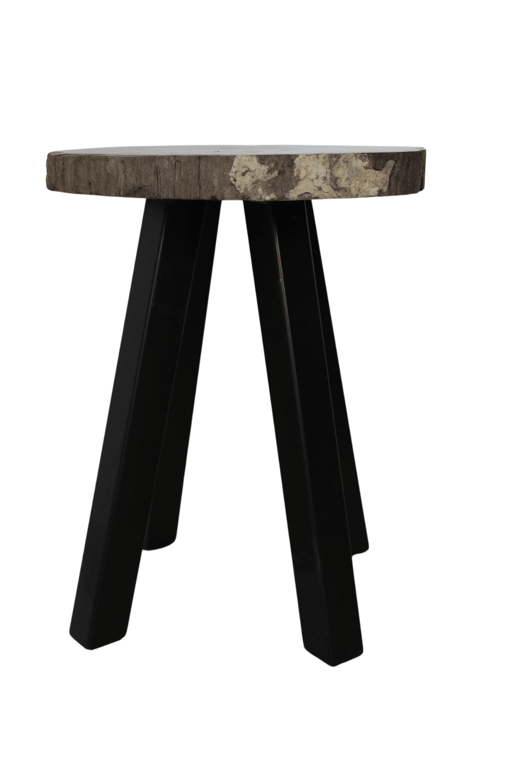 versteend houten bijzettafel zwart