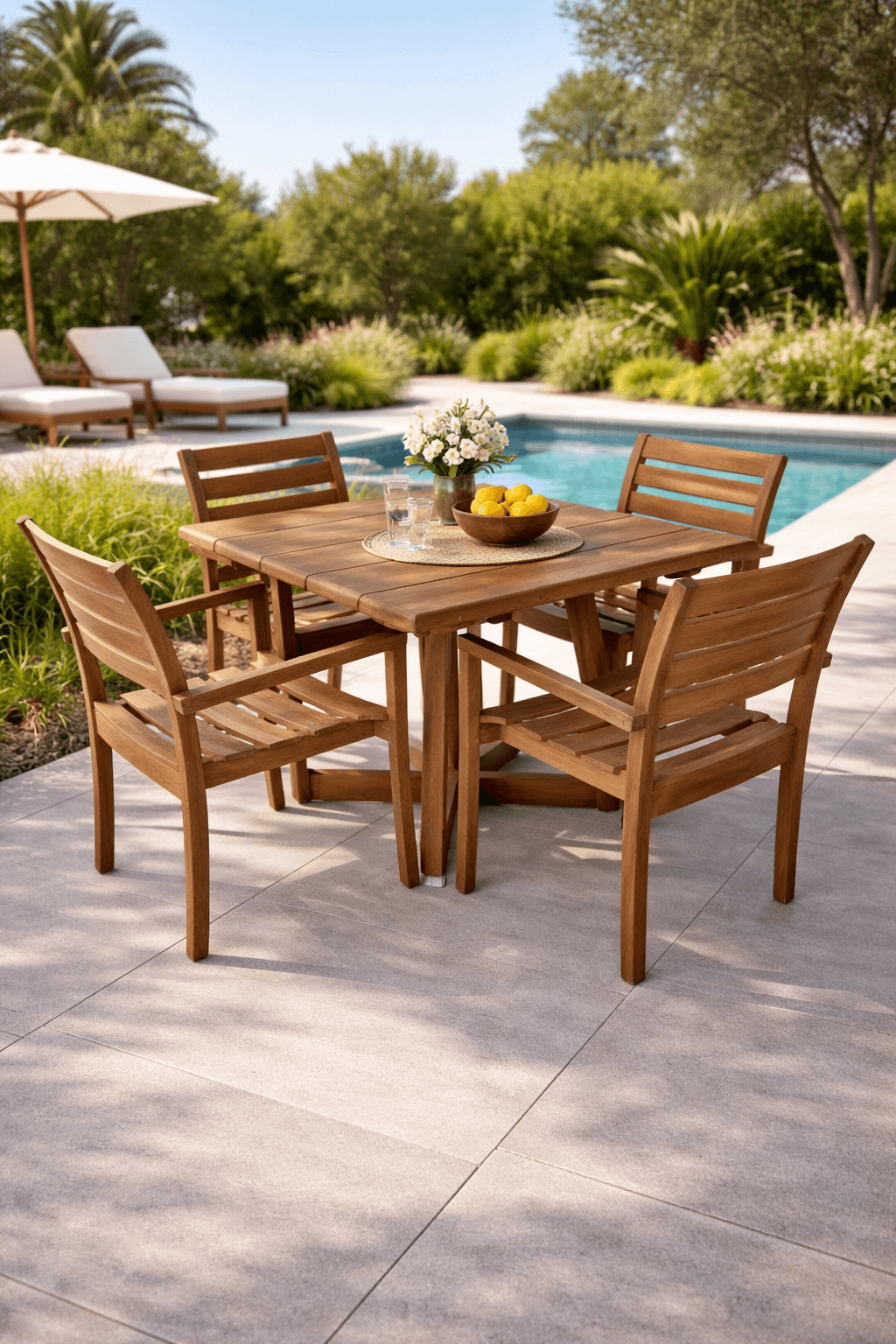 teak houten Tuintafel vierkant 100x100 cm gomma