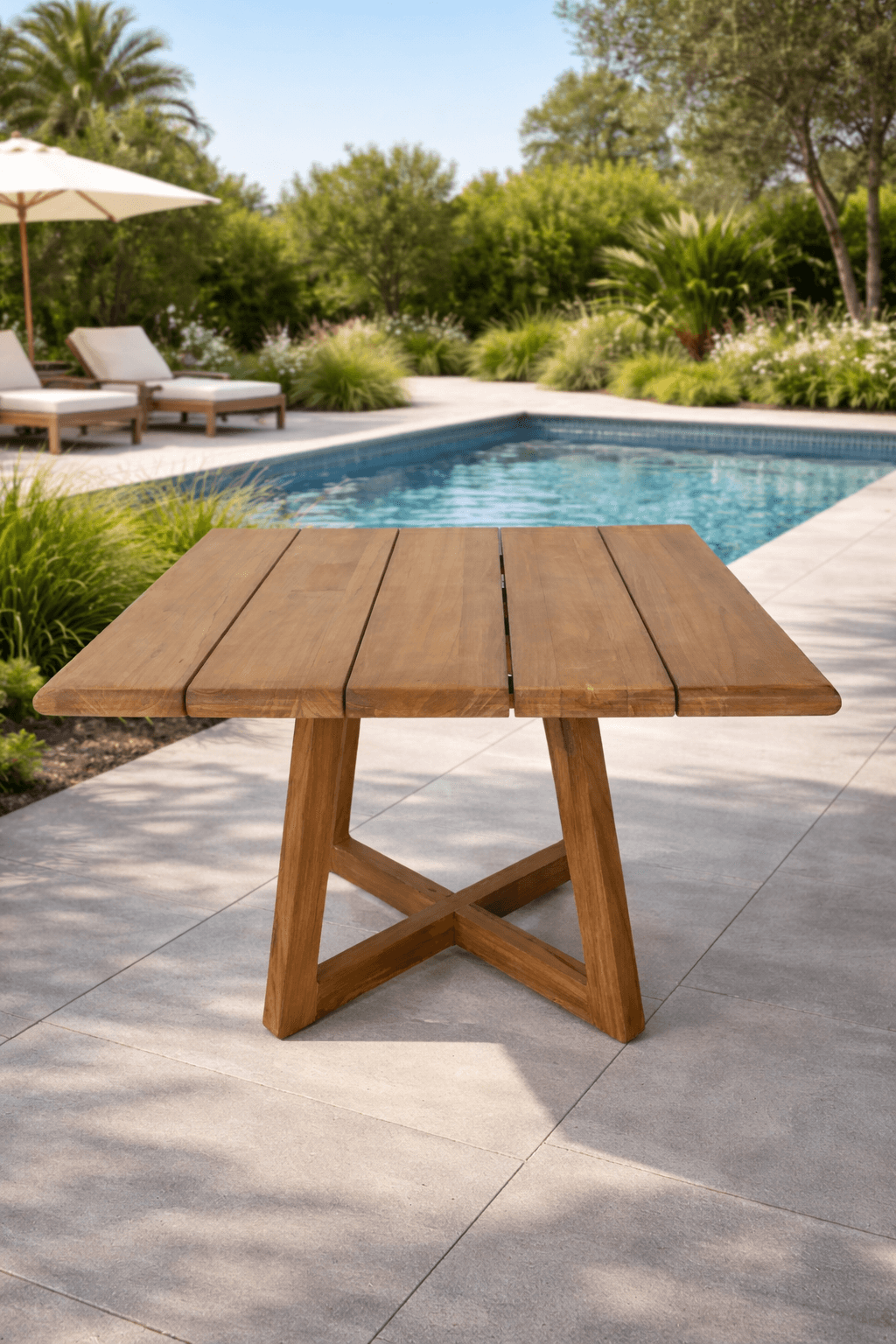 teak houten Tuintafel vierkant 100x100 cm gomma