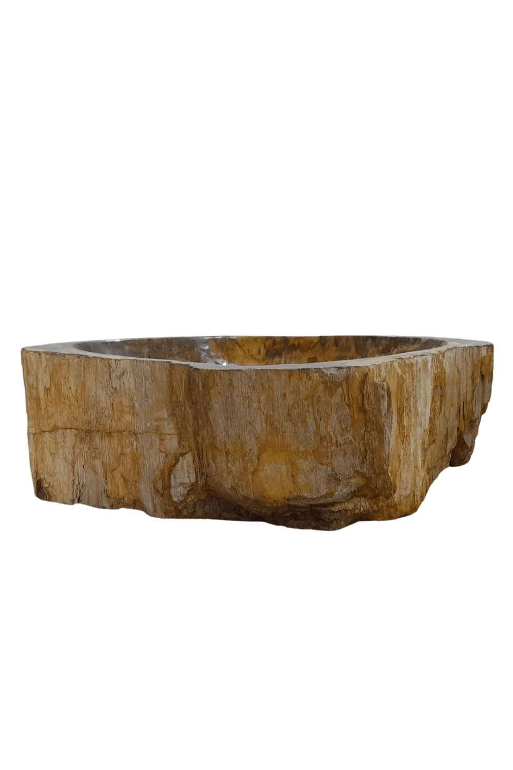 Versteend houten fossiele wasbak beige kleur 48x34x15 cm