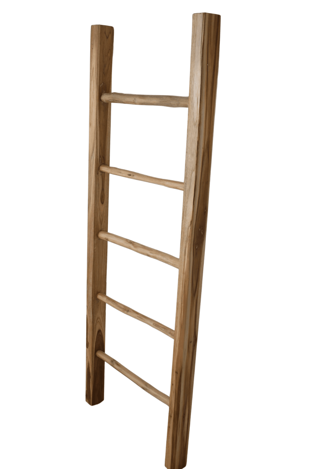 teak houten trap, ladder voor in de badkamer