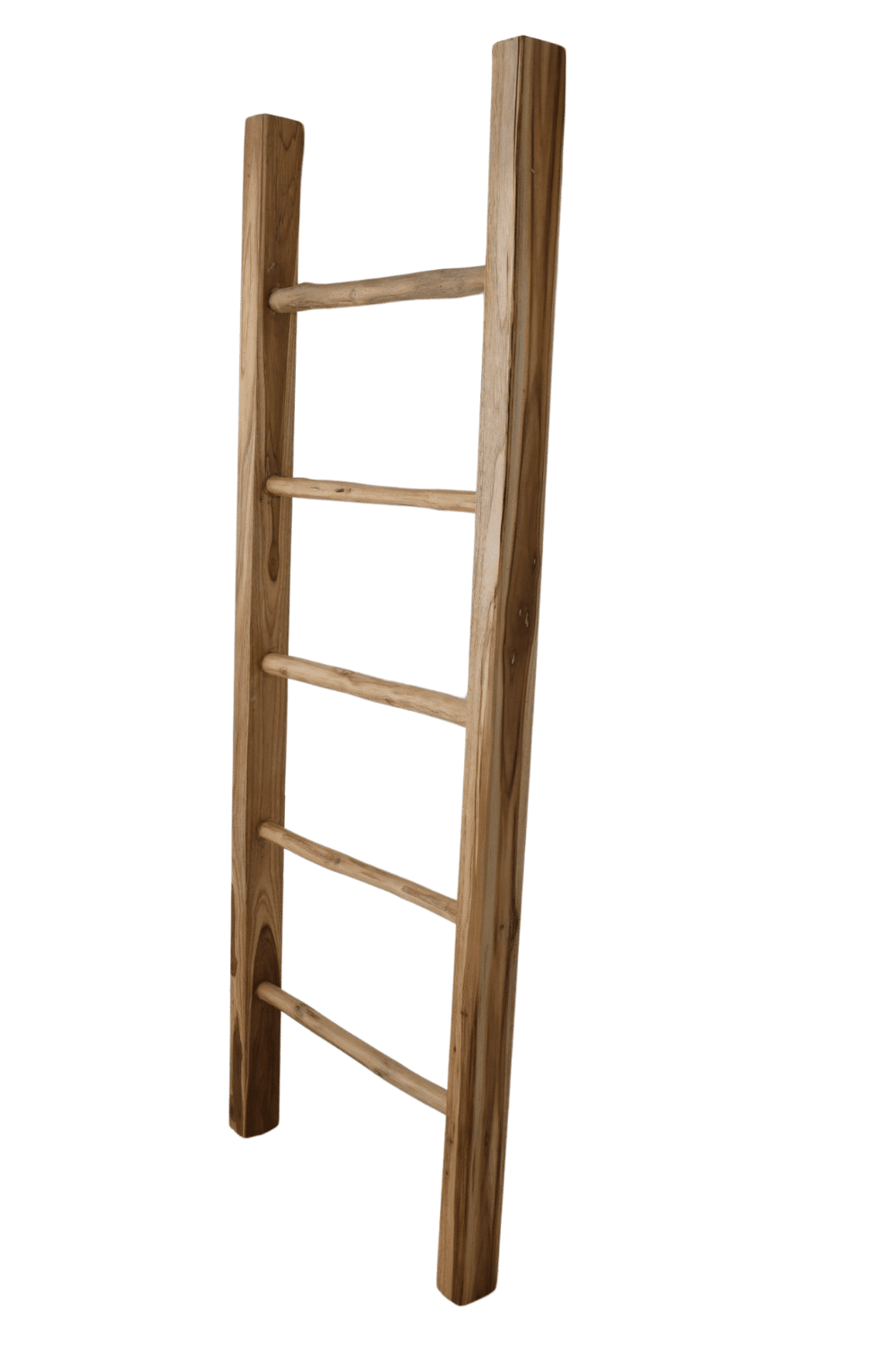 teak houten trap, ladder voor in de badkamer