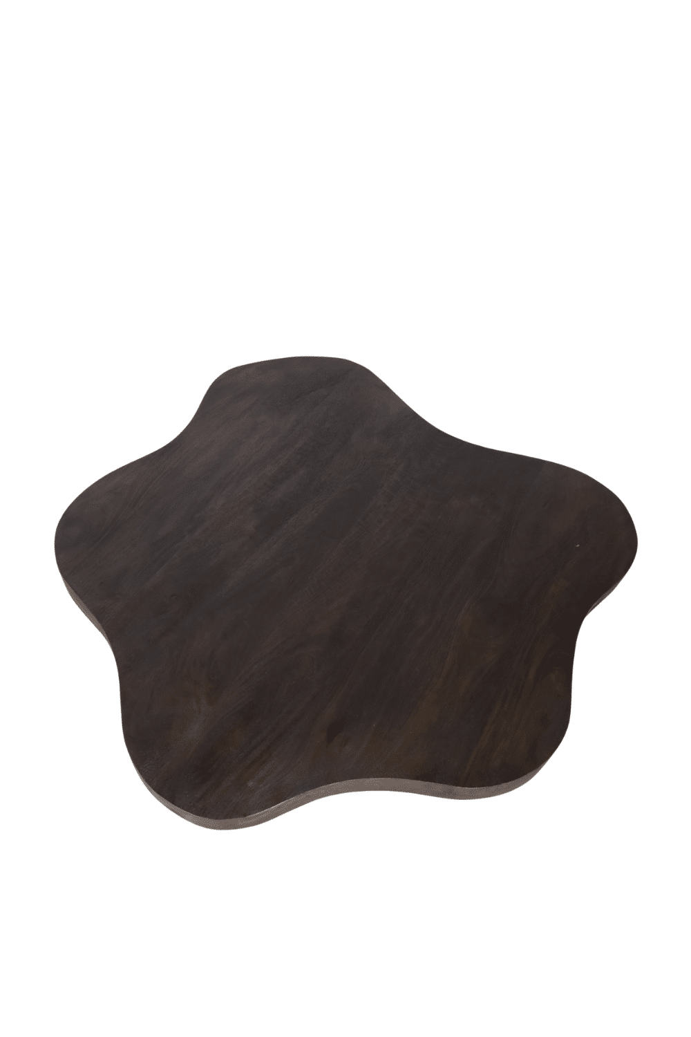 Organische houten salontafel bloem vormige walnoot bruine kleur 120x120x43 cm