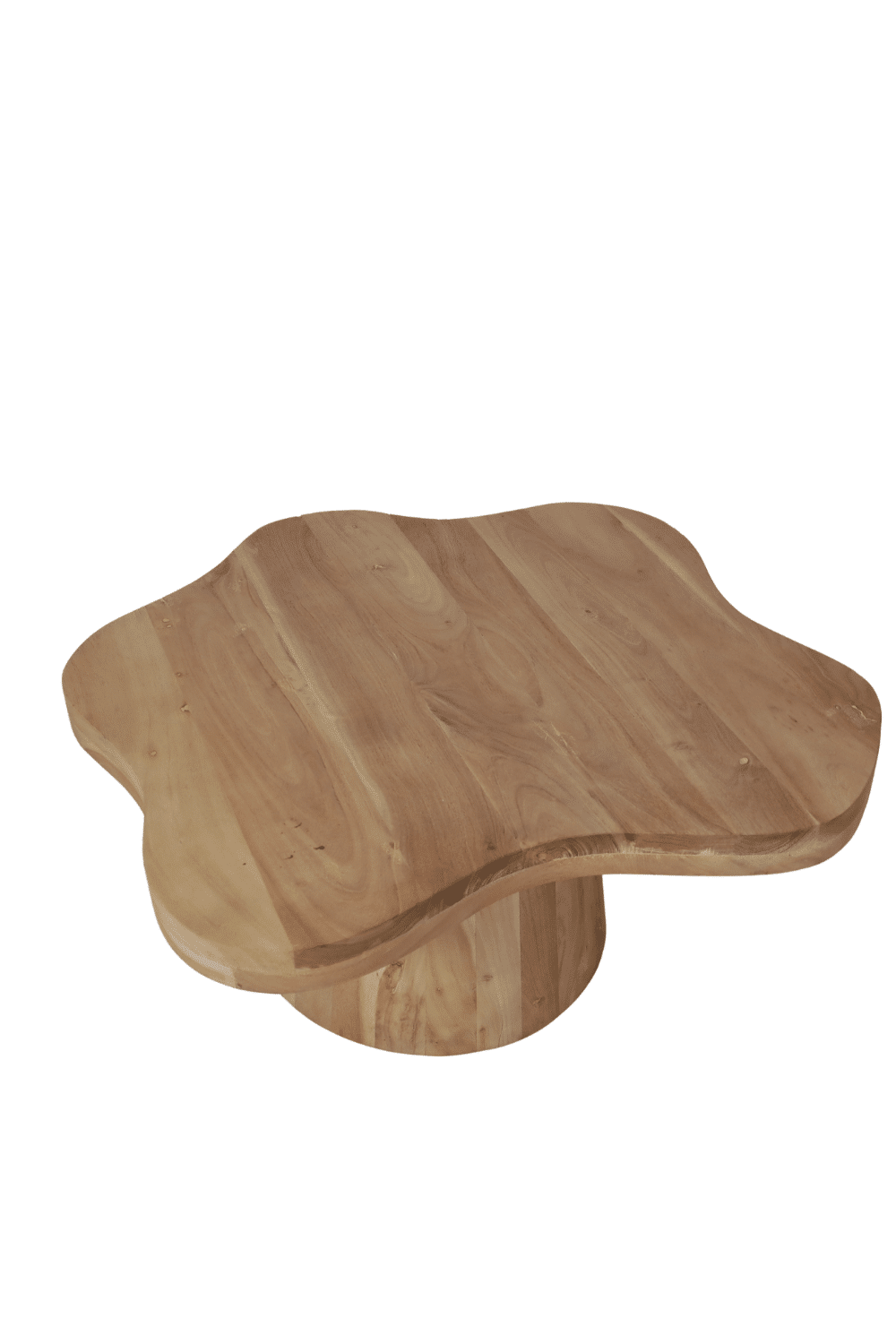 Organische licht houten salontafel bloem vormig acacia hout 120x120x43 cm