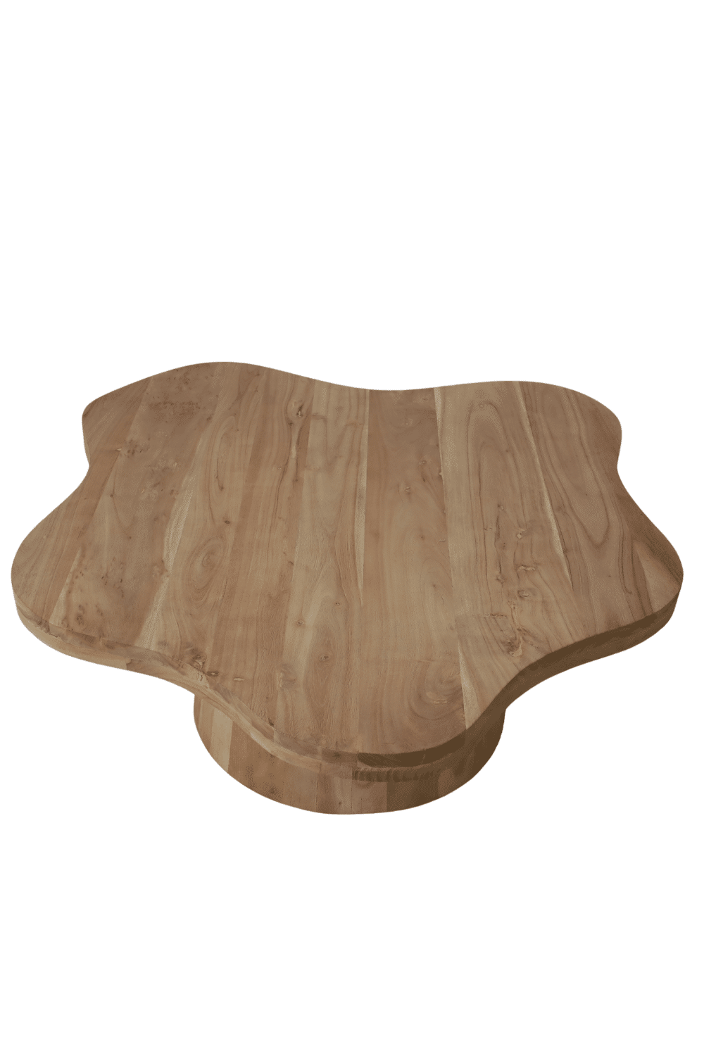 Organische licht houten salontafel bloem vormig acacia hout 90x90x43 cm