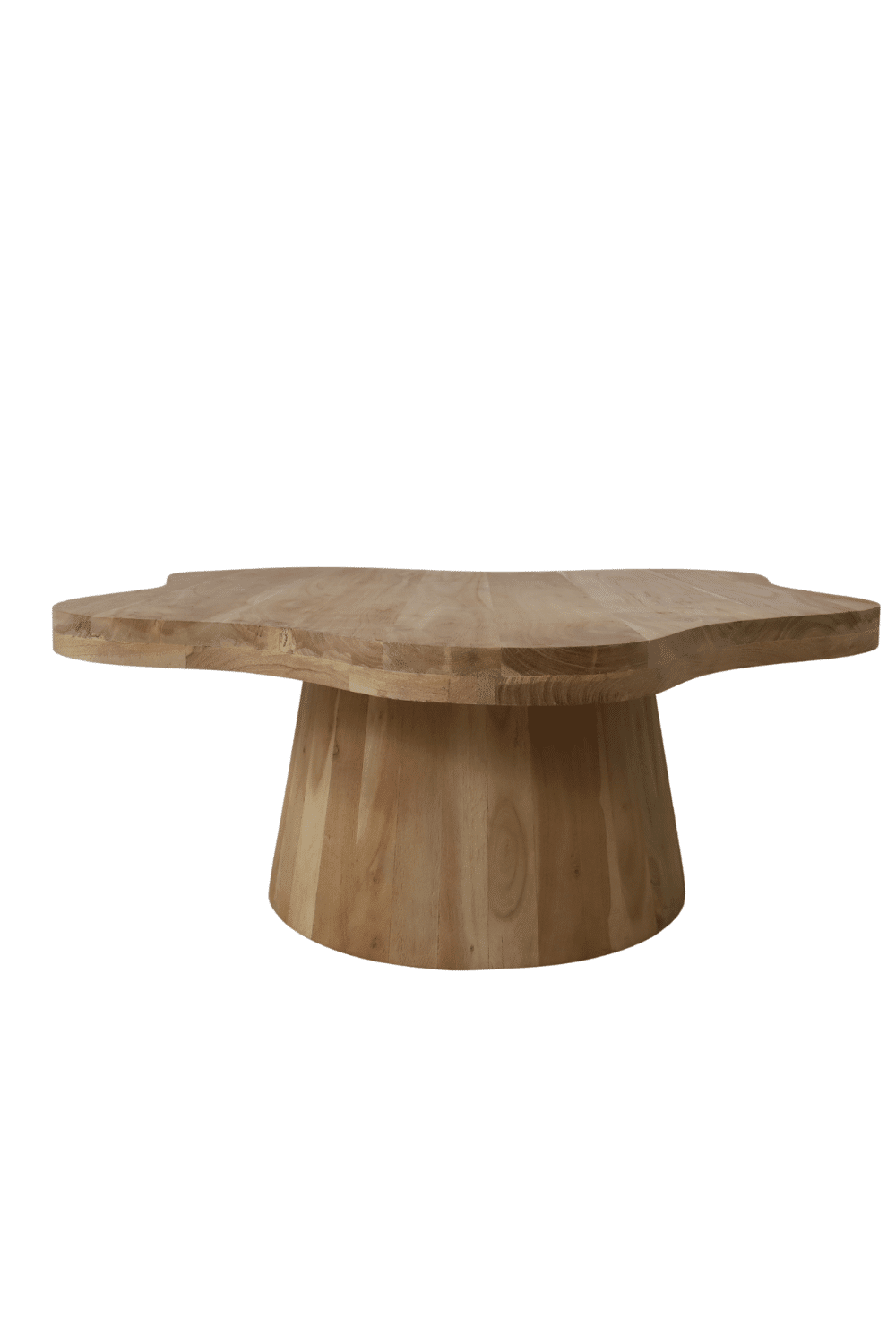 Organische licht houten salontafel bloem vormig acacia hout 90x90x43 cm
