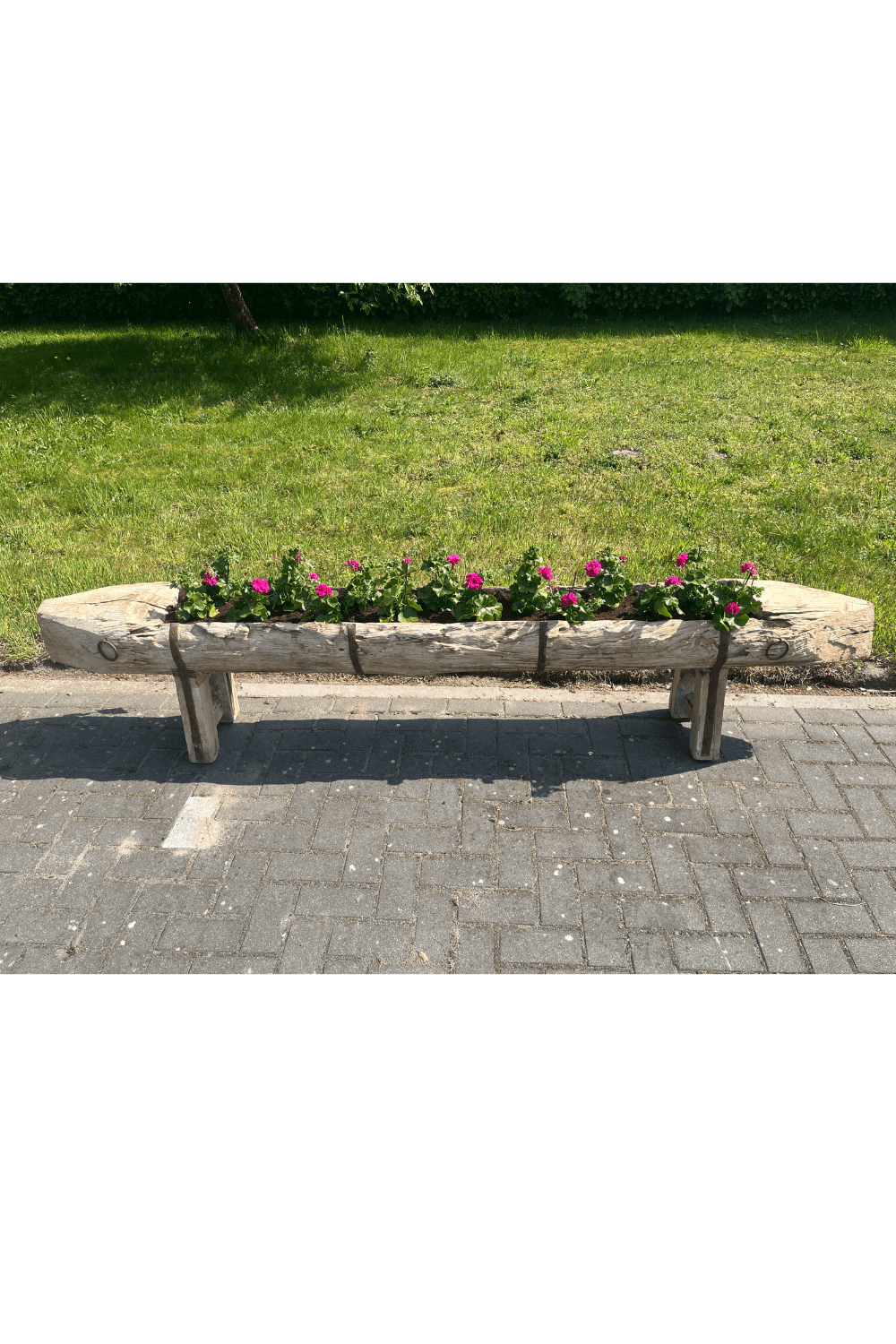 Oude voederbak als plantenbak 260x35x52 cm