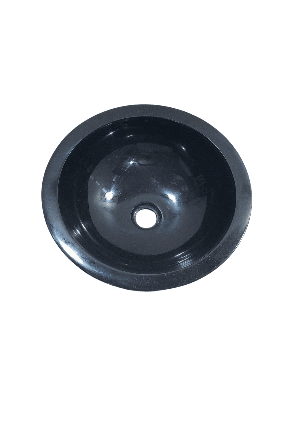 Rond zwarte wasbak natuursteen andesiet 40x40x15 cm