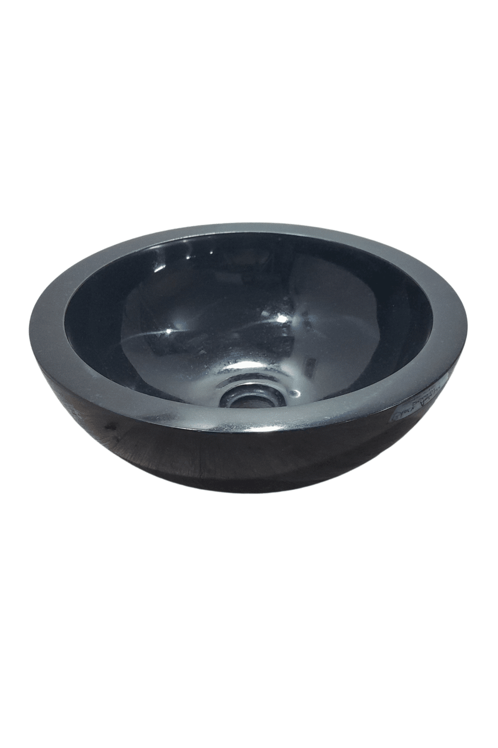 Rond zwarte wasbak natuursteen andesiet 40x40x15 cm