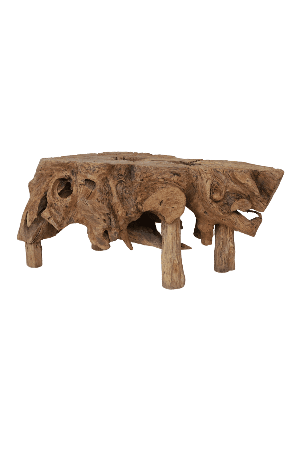 Salontafel natuurlijke vorm oud teak hout