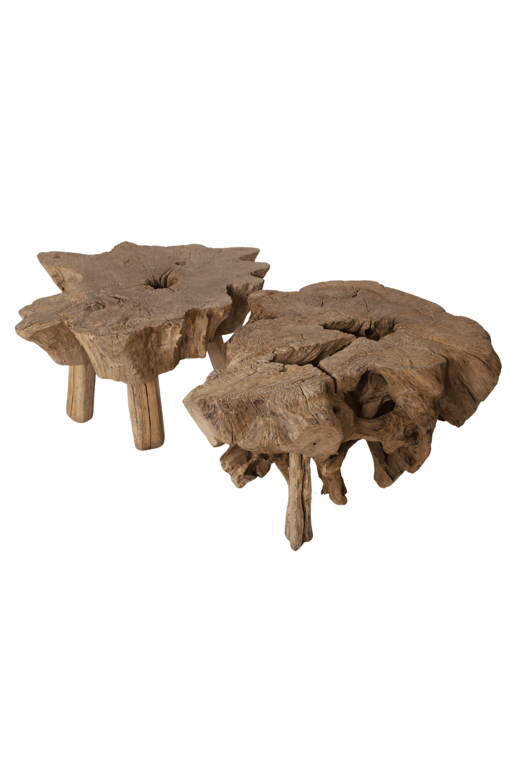 Salontafel natuurlijke vorm oud teak hout