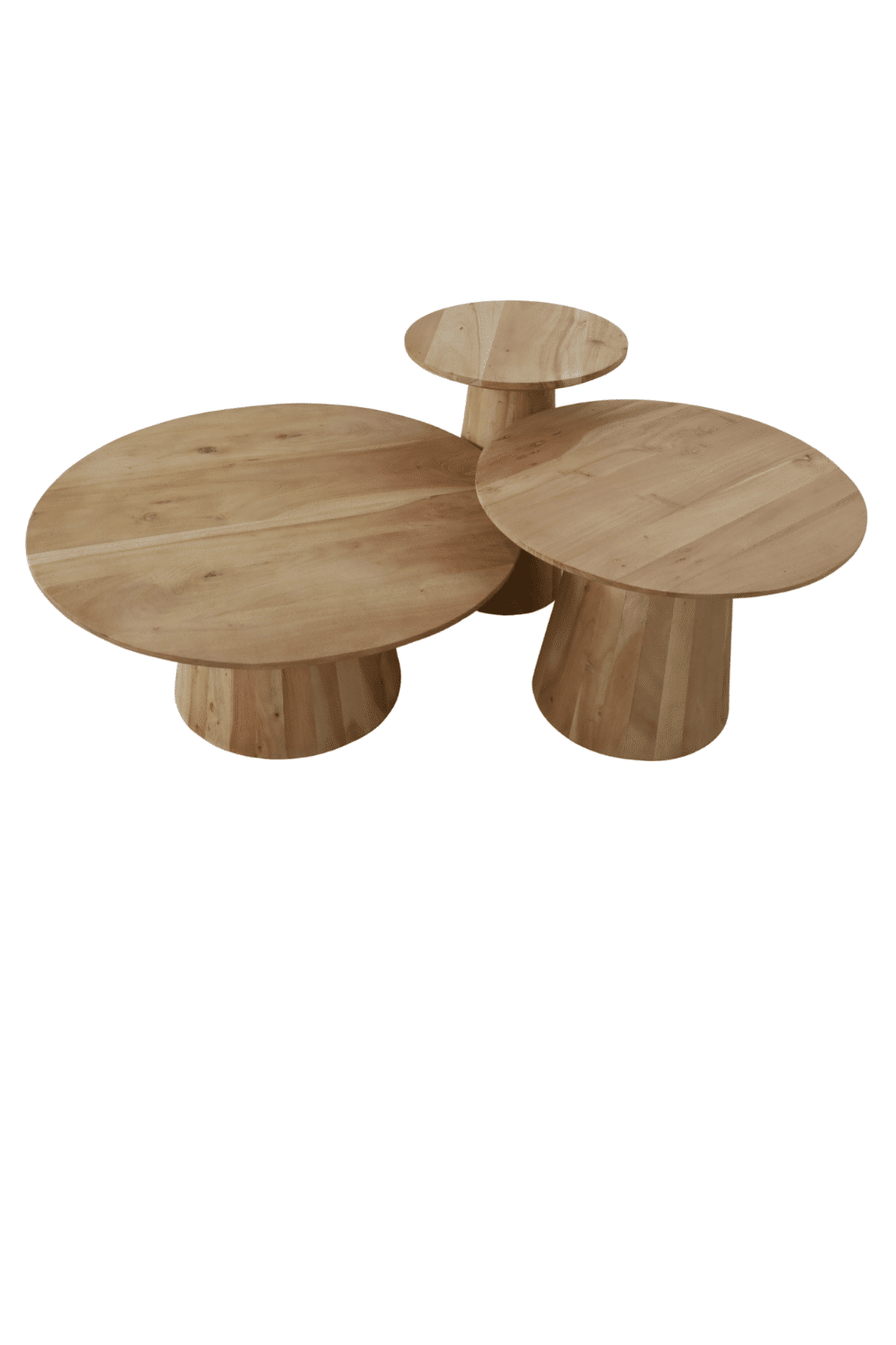 Ronde salontafel set acacia gebleekte eiken look