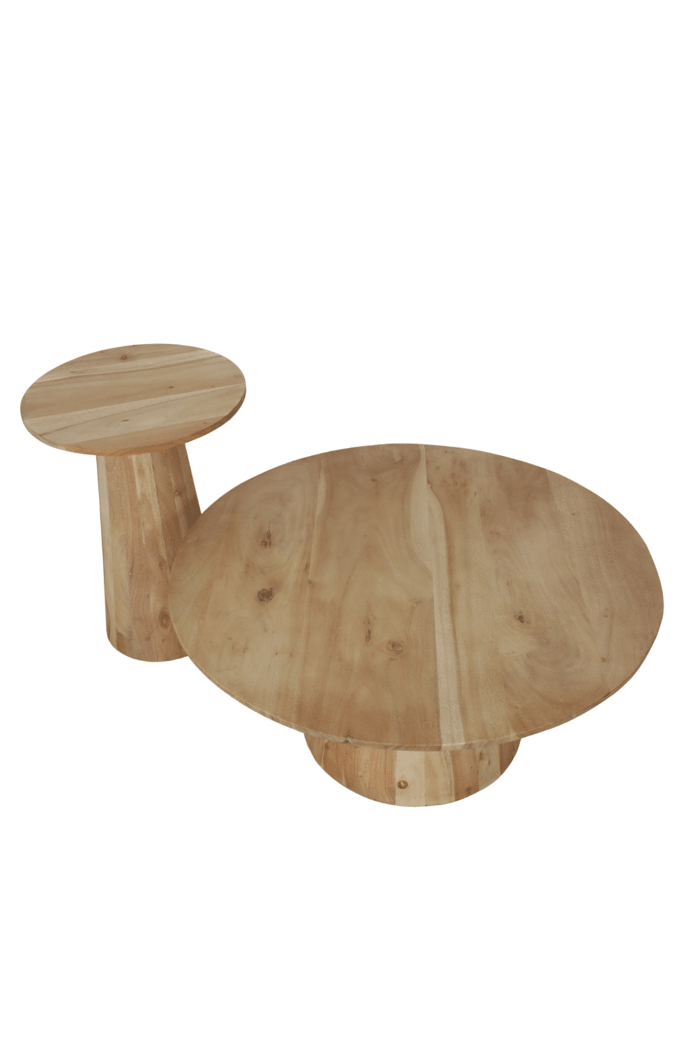 Ronde salontafel acacia gebleekte eiken look