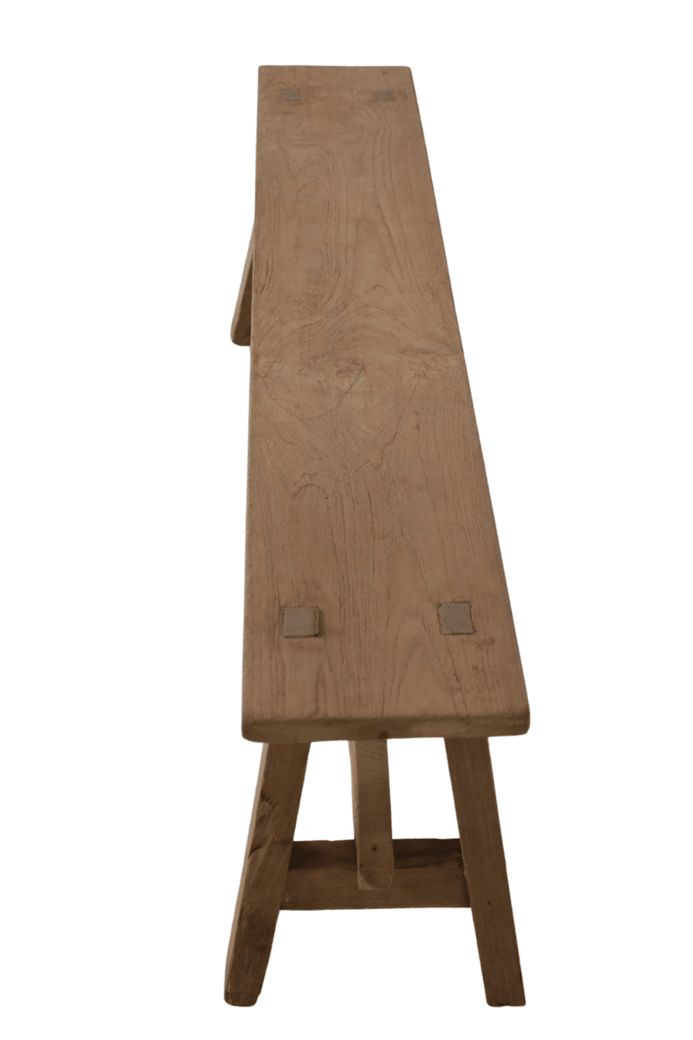 Teak houten bankje 140x25x45 cm oud hout