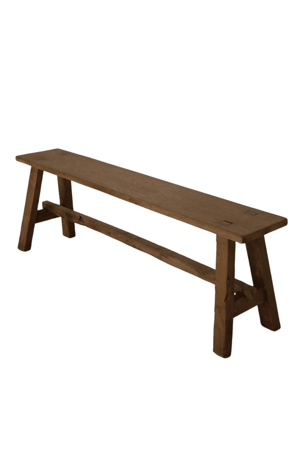 Teak houten bankje 140x25x45 cm oud hout