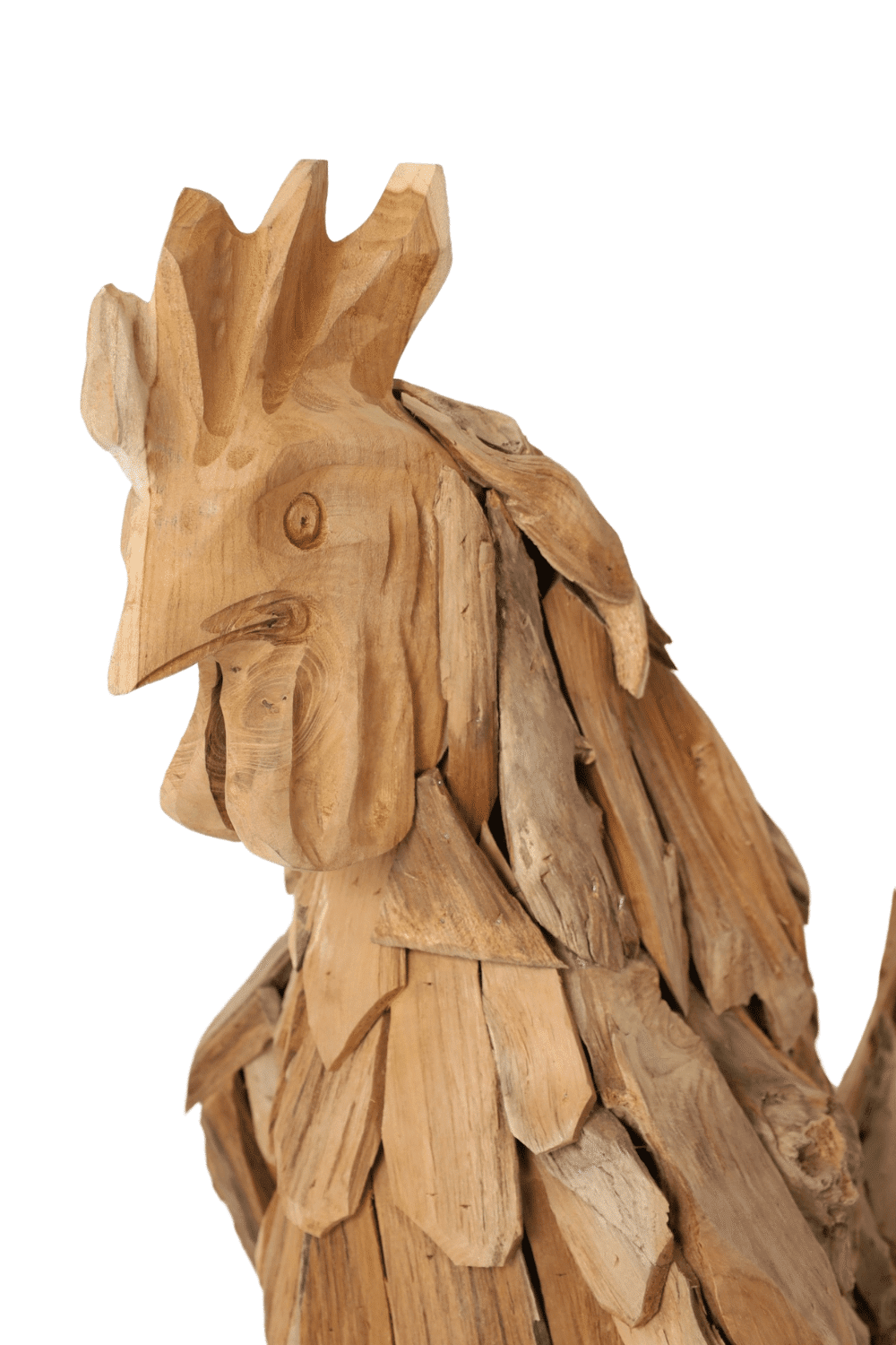 teak houten haan grote houten kip voor buiten of binnen