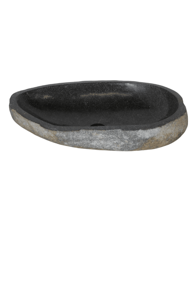 Rivierkei wasbak natuursteen stoer groot 68x43x16 cm