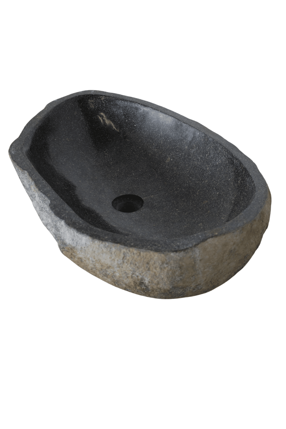 Rivierkei wasbak natuursteen stoer groot 68x43x16 cm